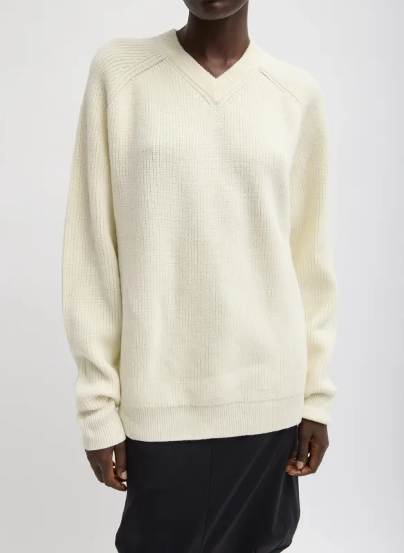 Cardigan Stitch V-Neck Easy Pullover sold by Tibi