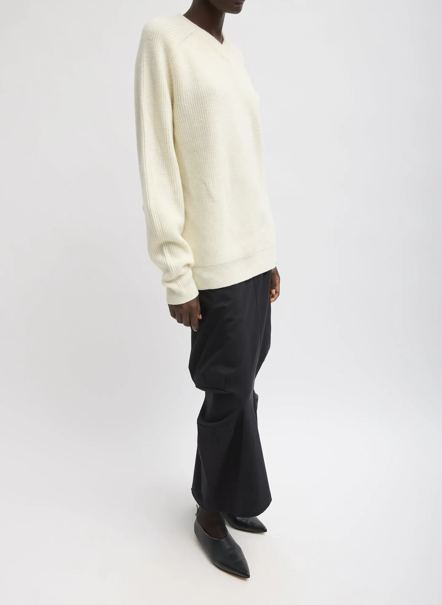Cardigan Stitch V-Neck Easy Pullover sold by Tibi product image thumbnail 4