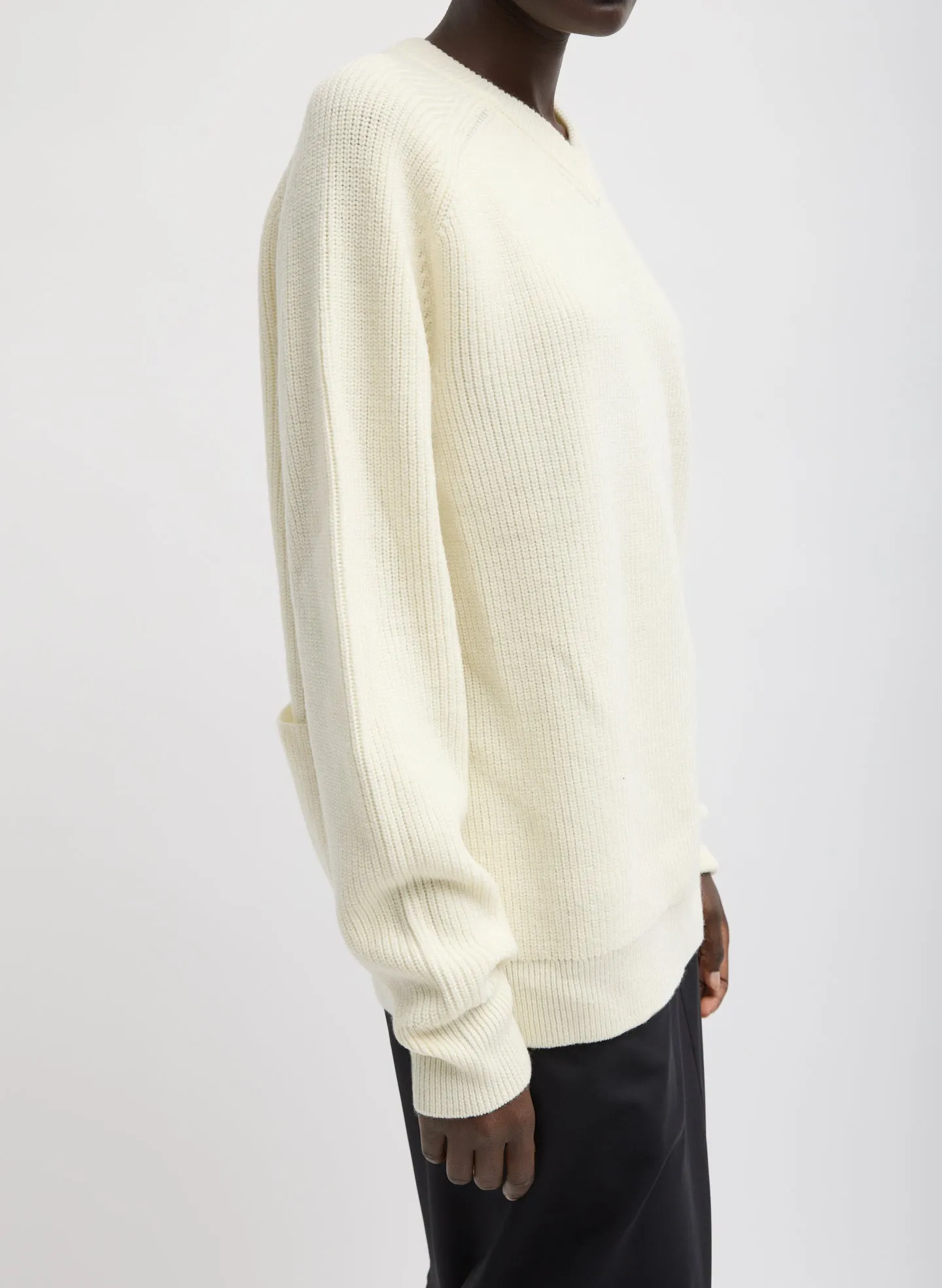 Cardigan Stitch V-Neck Easy Pullover sold by Tibi product image thumbnail 2