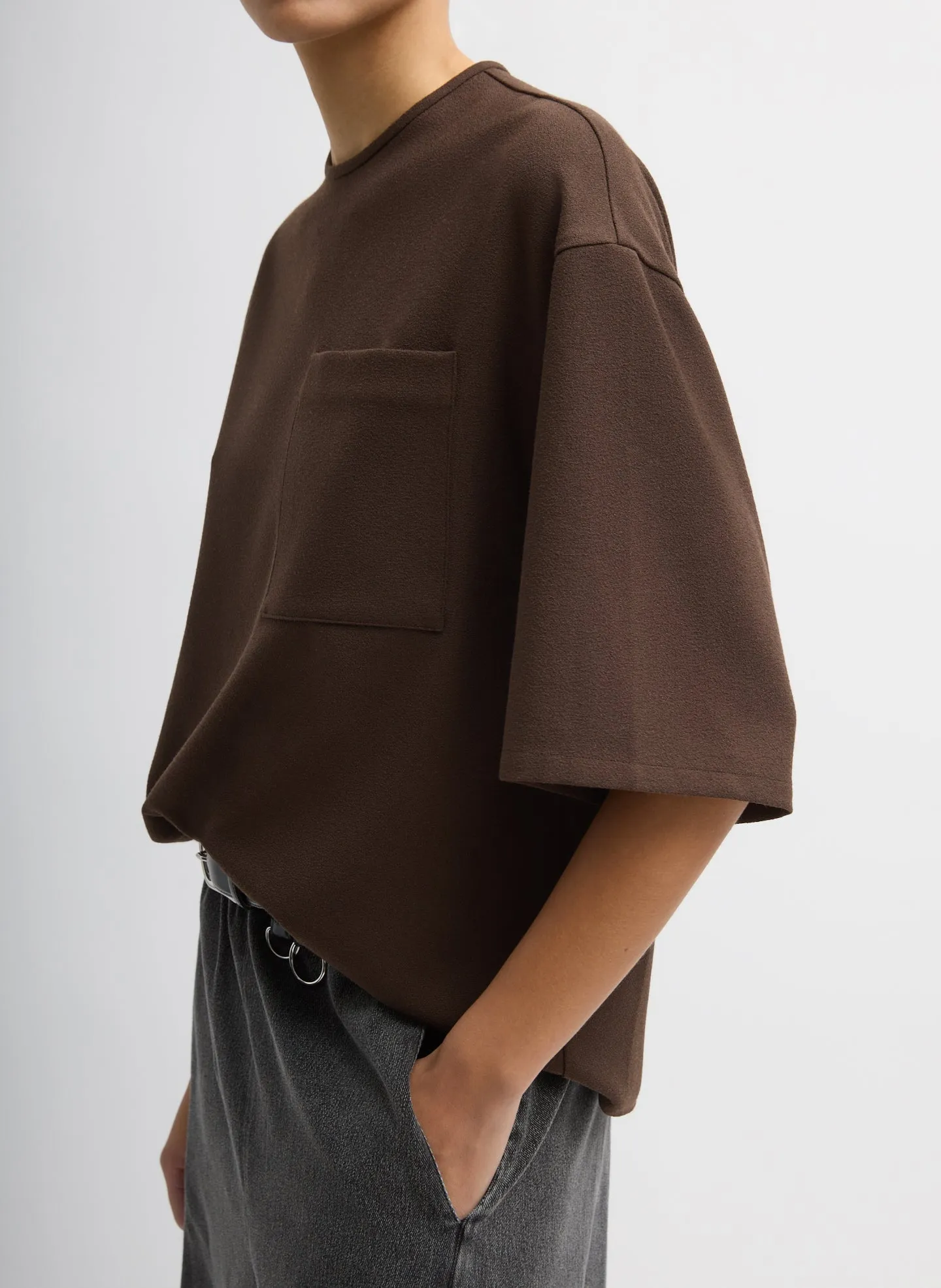 Mica Crepe Easy T-Shirt sold by Tibi product image thumbnail 2