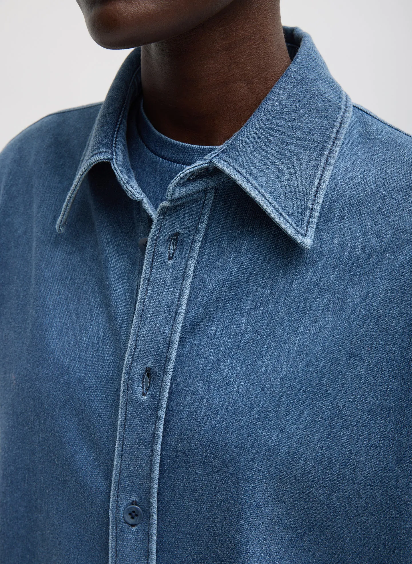 Stretch Denim Easy Shirt sold by Tibi product image thumbnail 3