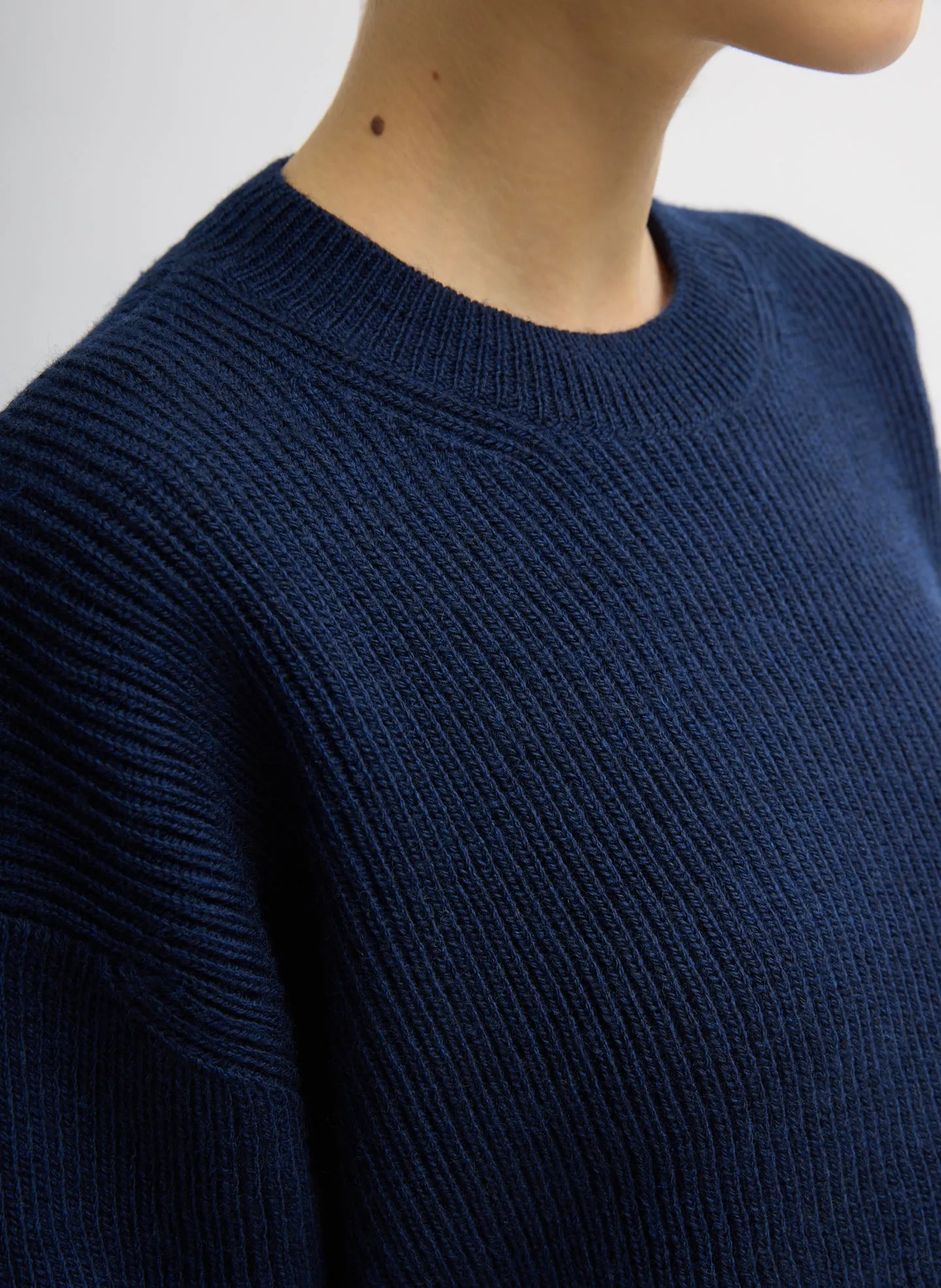 Cardigan Stitch Split Front Crewneck Easy Pullover sold by Tibi product image thumbnail 5