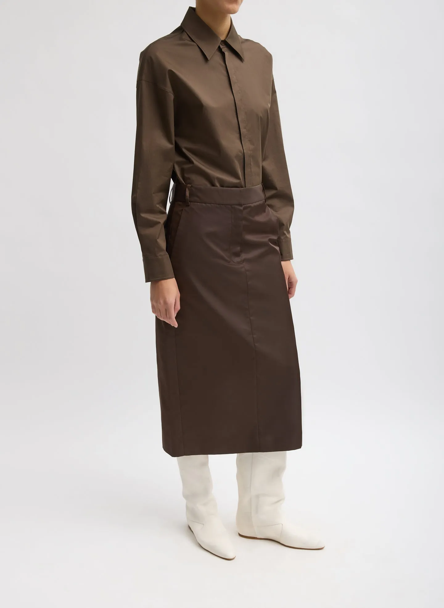 Eco Nylon Midi Trouser Skirt sold by Tibi product image thumbnail 3