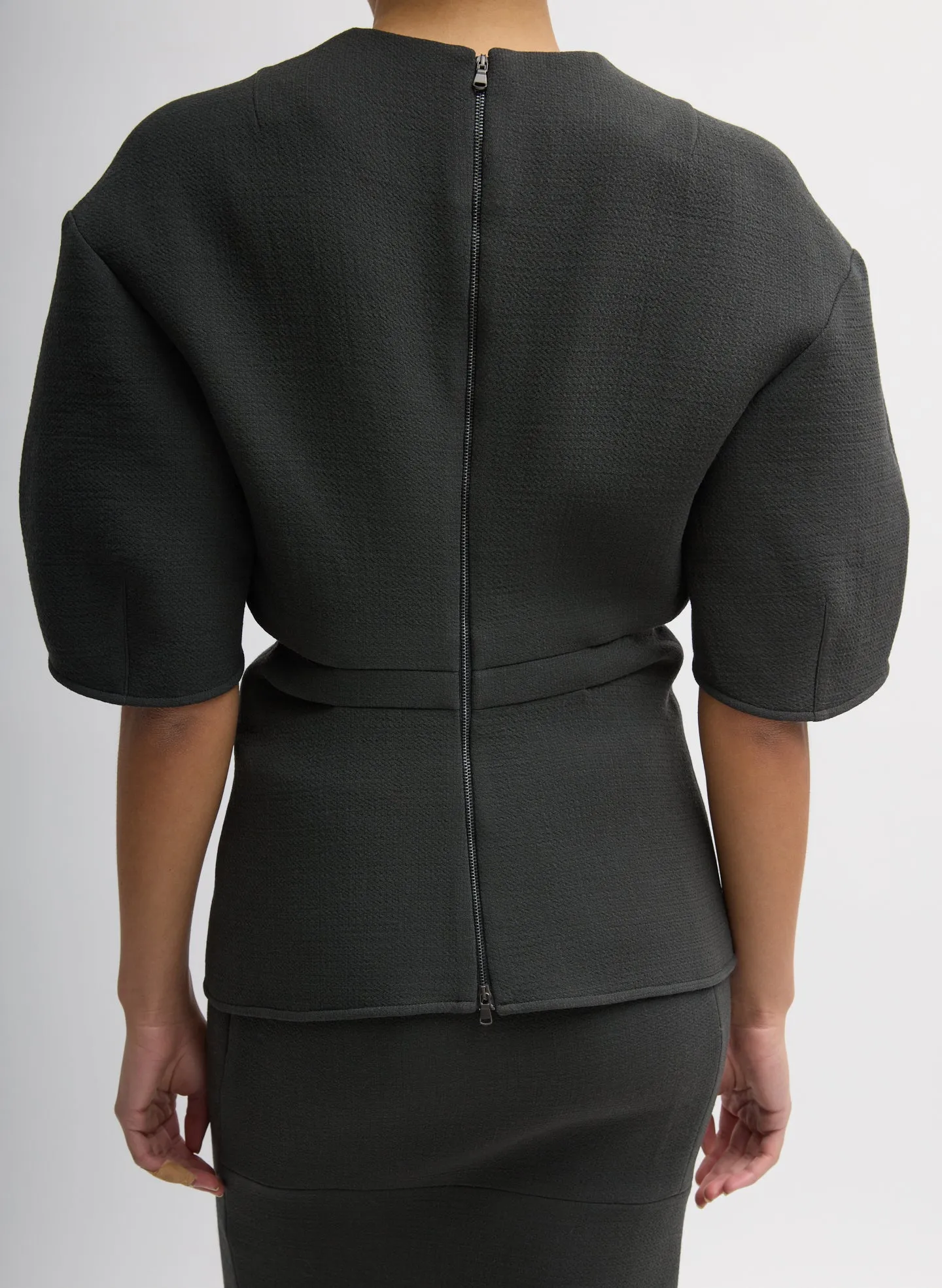 Wool Crepe Slit Front T-Shirt sold by Tibi product image thumbnail 4