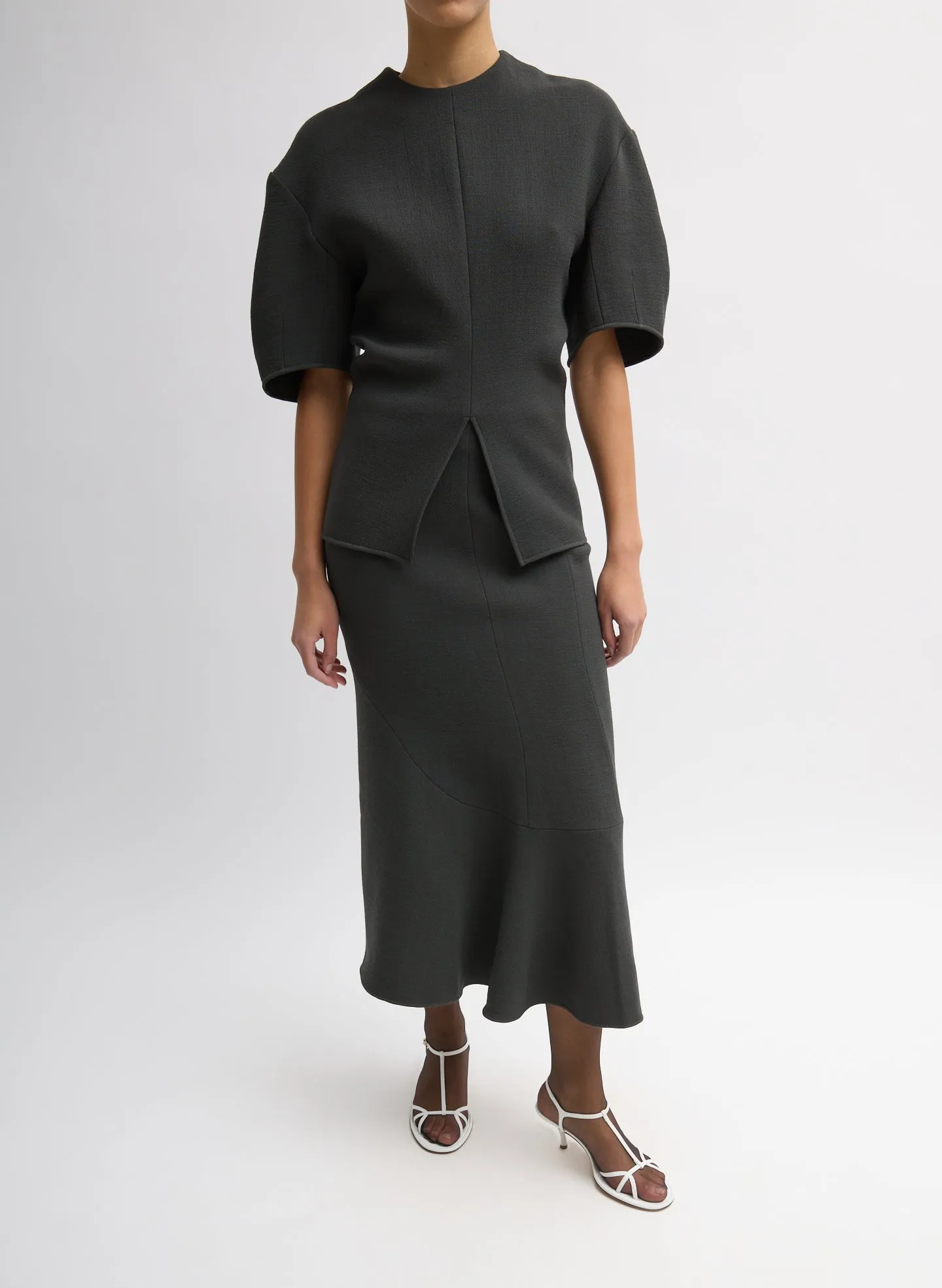 Wool Crepe Slit Front T-Shirt sold by Tibi product image thumbnail 3