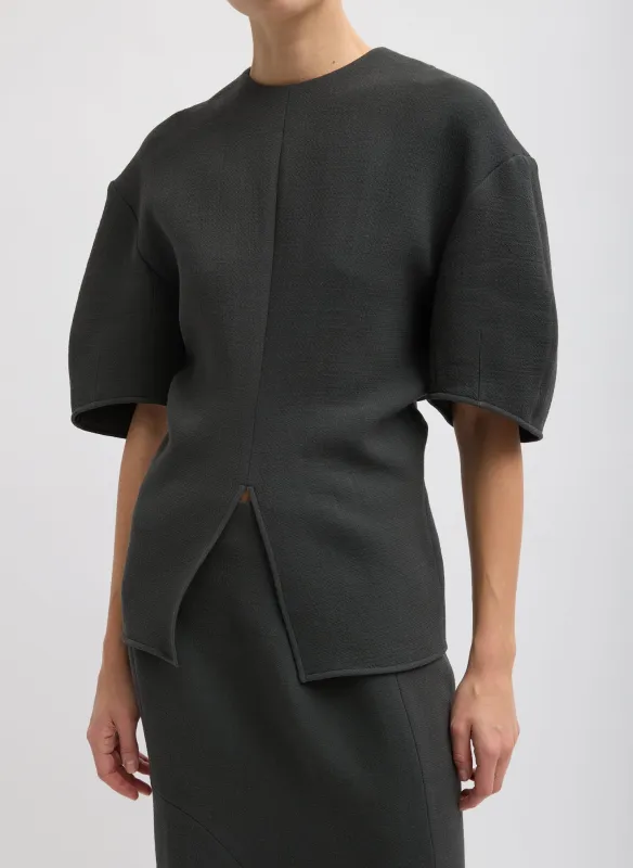Wool Crepe Slit Front T-Shirt made by Tibi