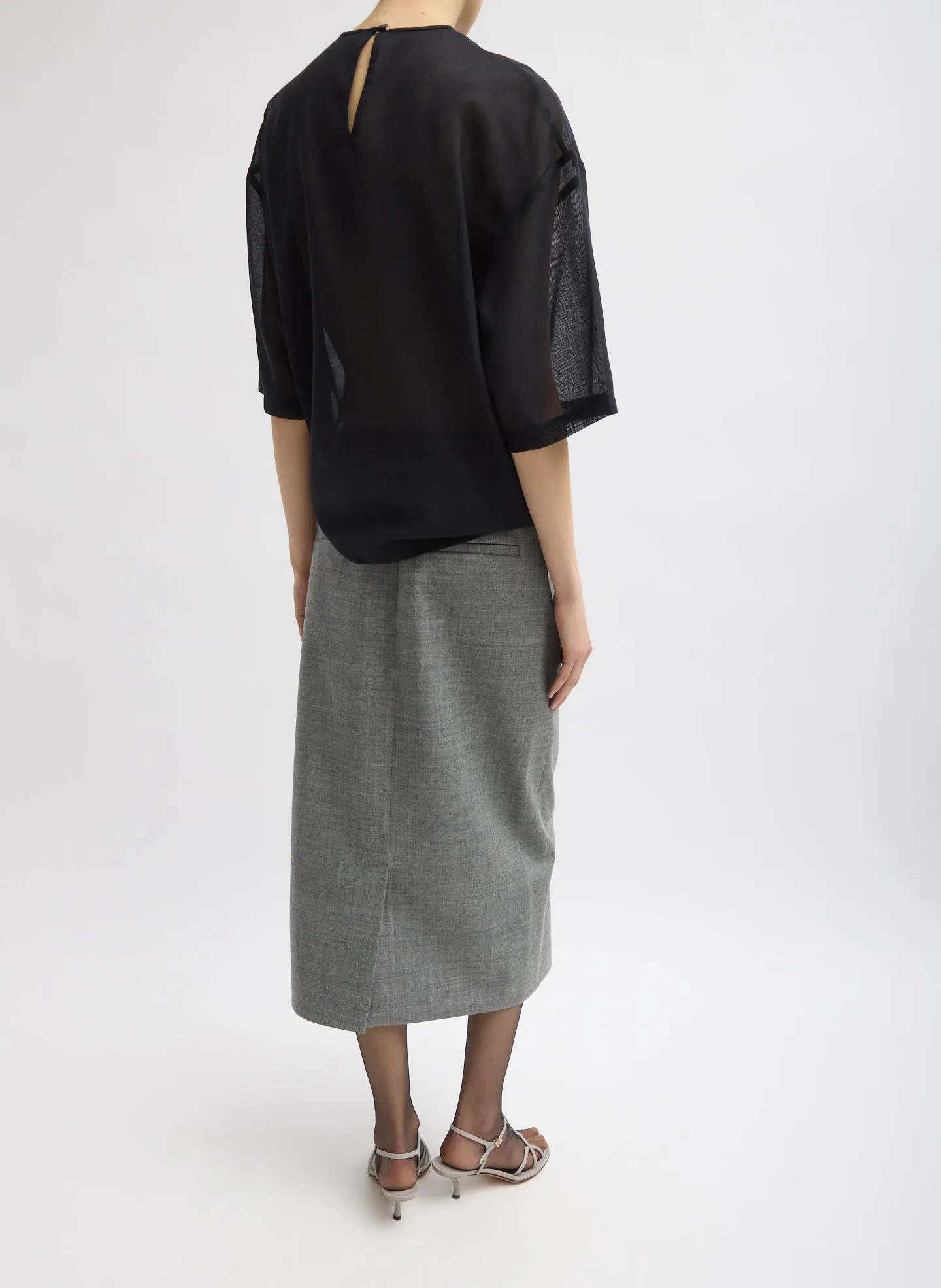 Techy Bonded Wool Wrap Midi Skirt sold by Tibi product image thumbnail 3