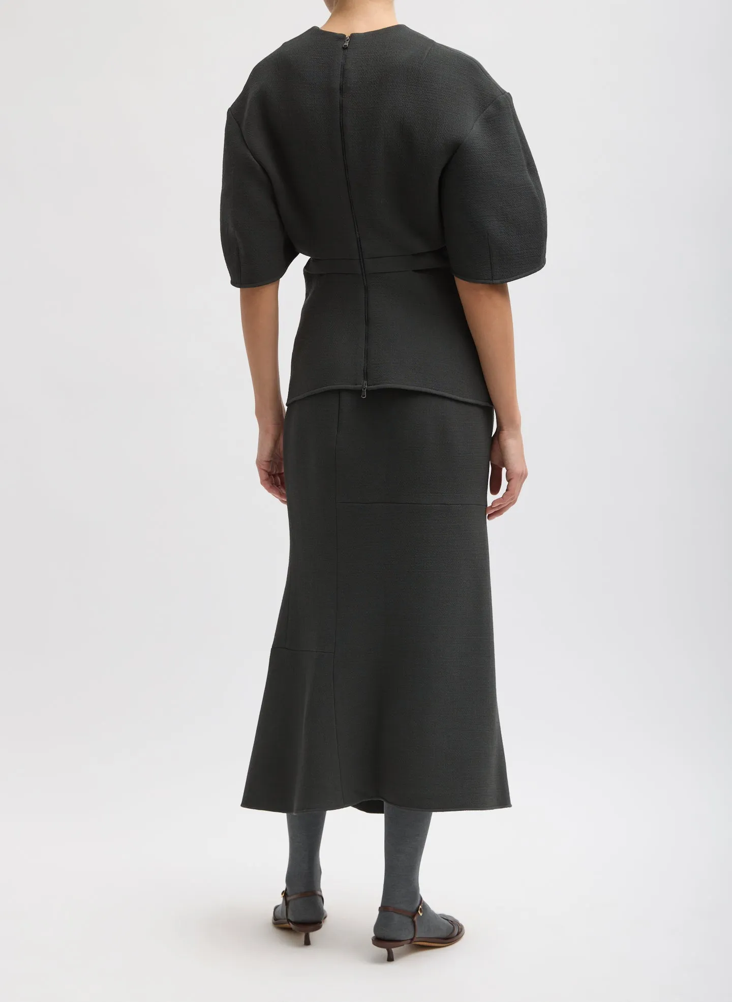 Wool Crepe Marte Fluid Skirt sold by Tibi product image thumbnail 5