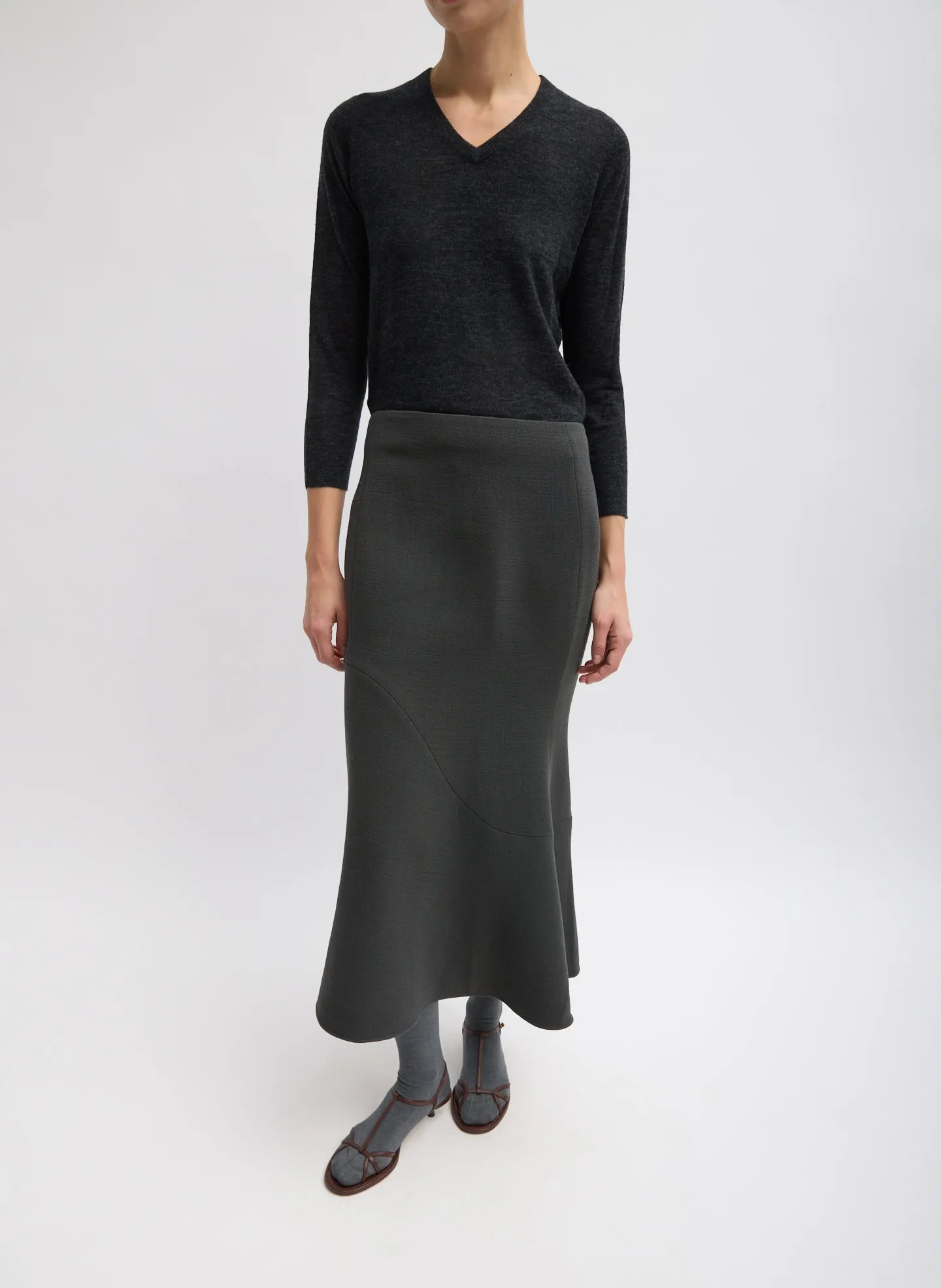 Wool Crepe Marte Fluid Skirt sold by Tibi