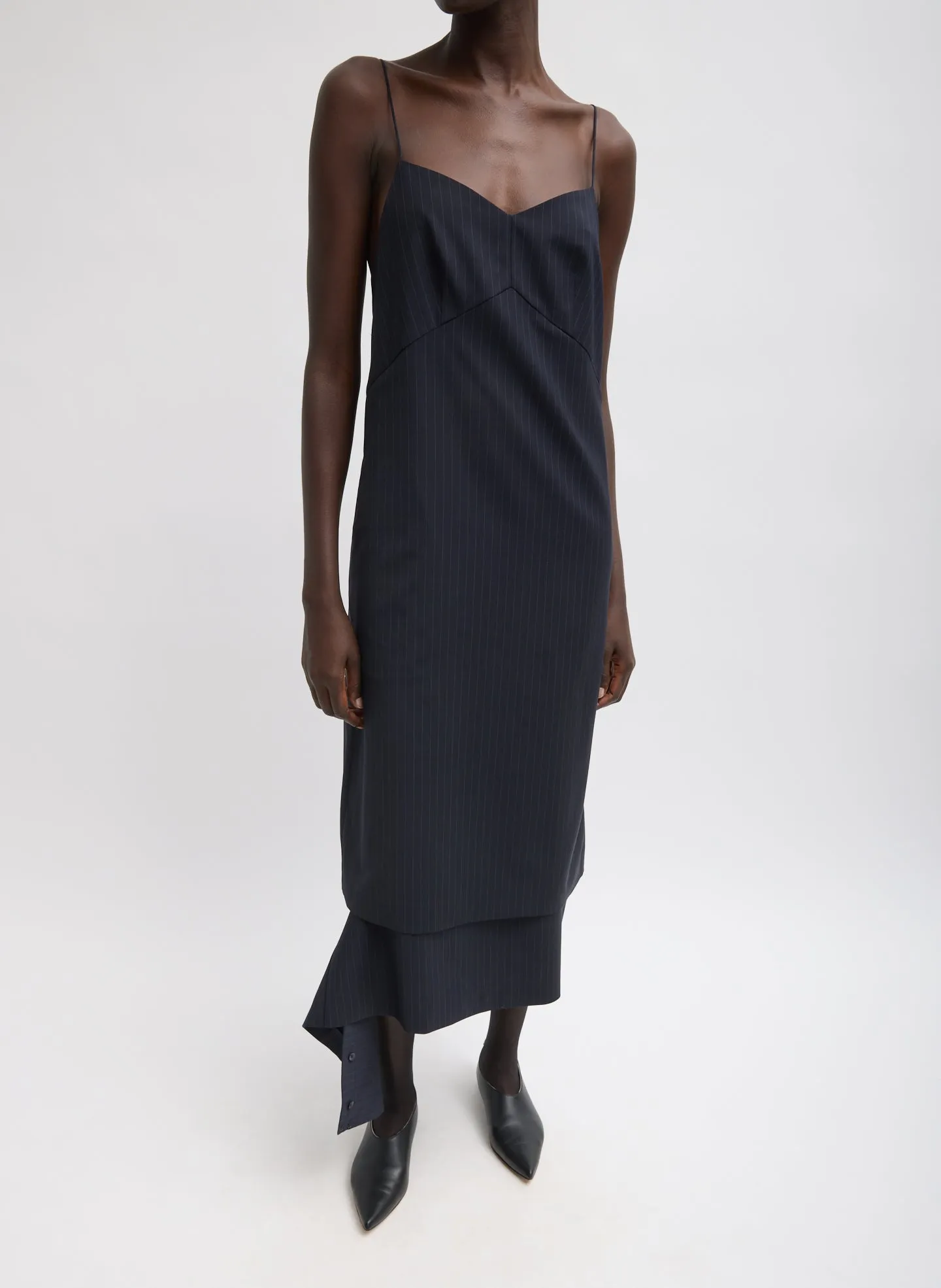 Mier Pinstripe Convertible Slip Dress sold by Tibi product image thumbnail 2