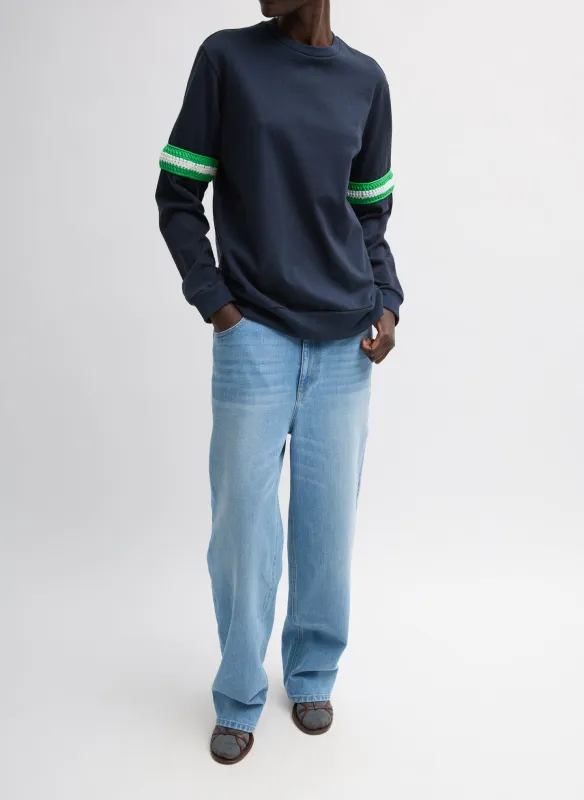 Sport Knit Crewneck T-Shirt With Crochet Trim sold by Tibi