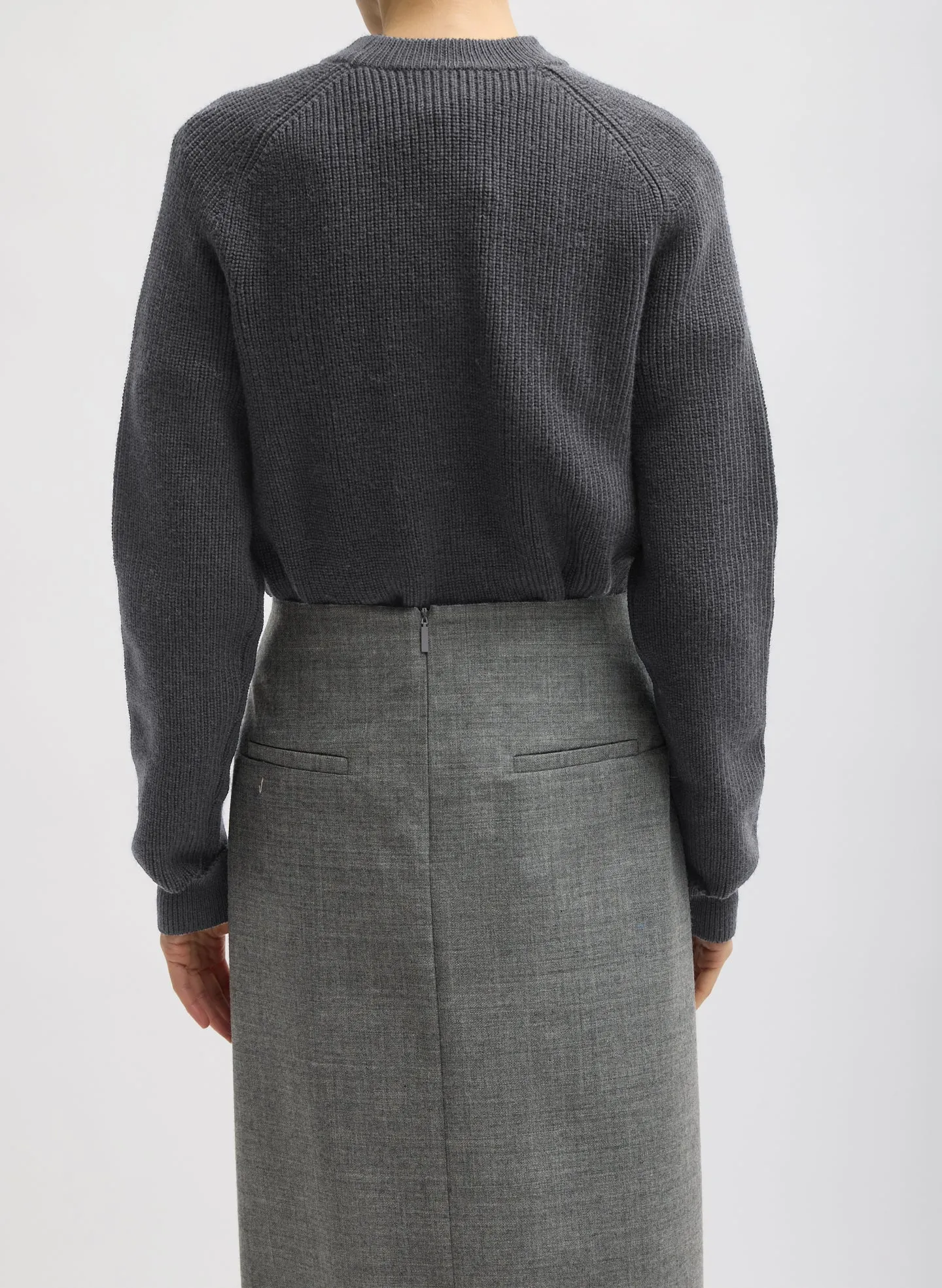Techy Bonded Wool Crochet Trim Skirt sold by Tibi product image thumbnail 3