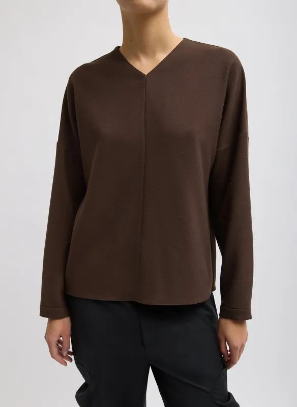 Mica Crepe V-Neck Top sold by Tibi