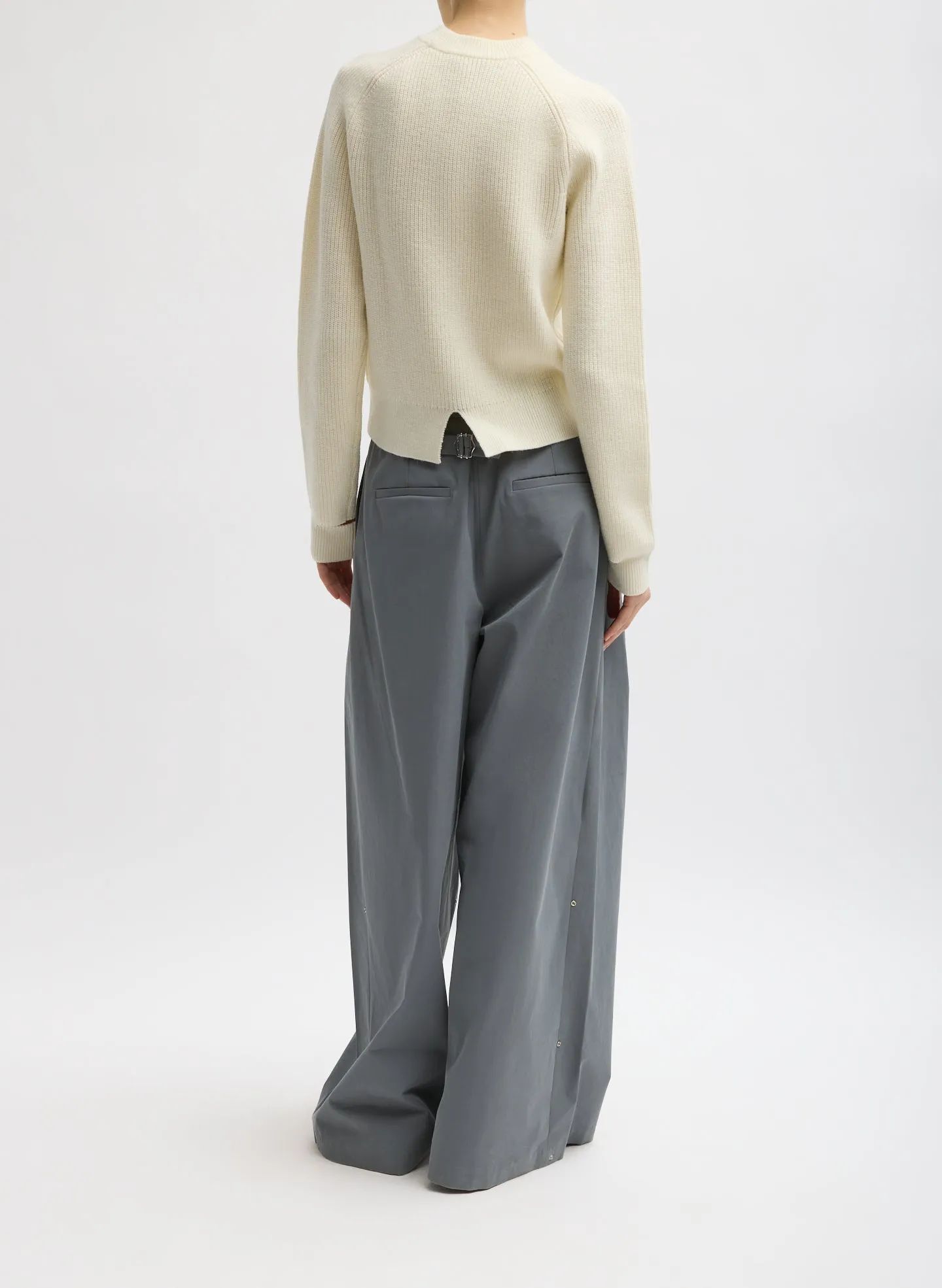 Cardigan Stitch Wool Shrunken Crewneck Pullover sold by Tibi product image thumbnail 3