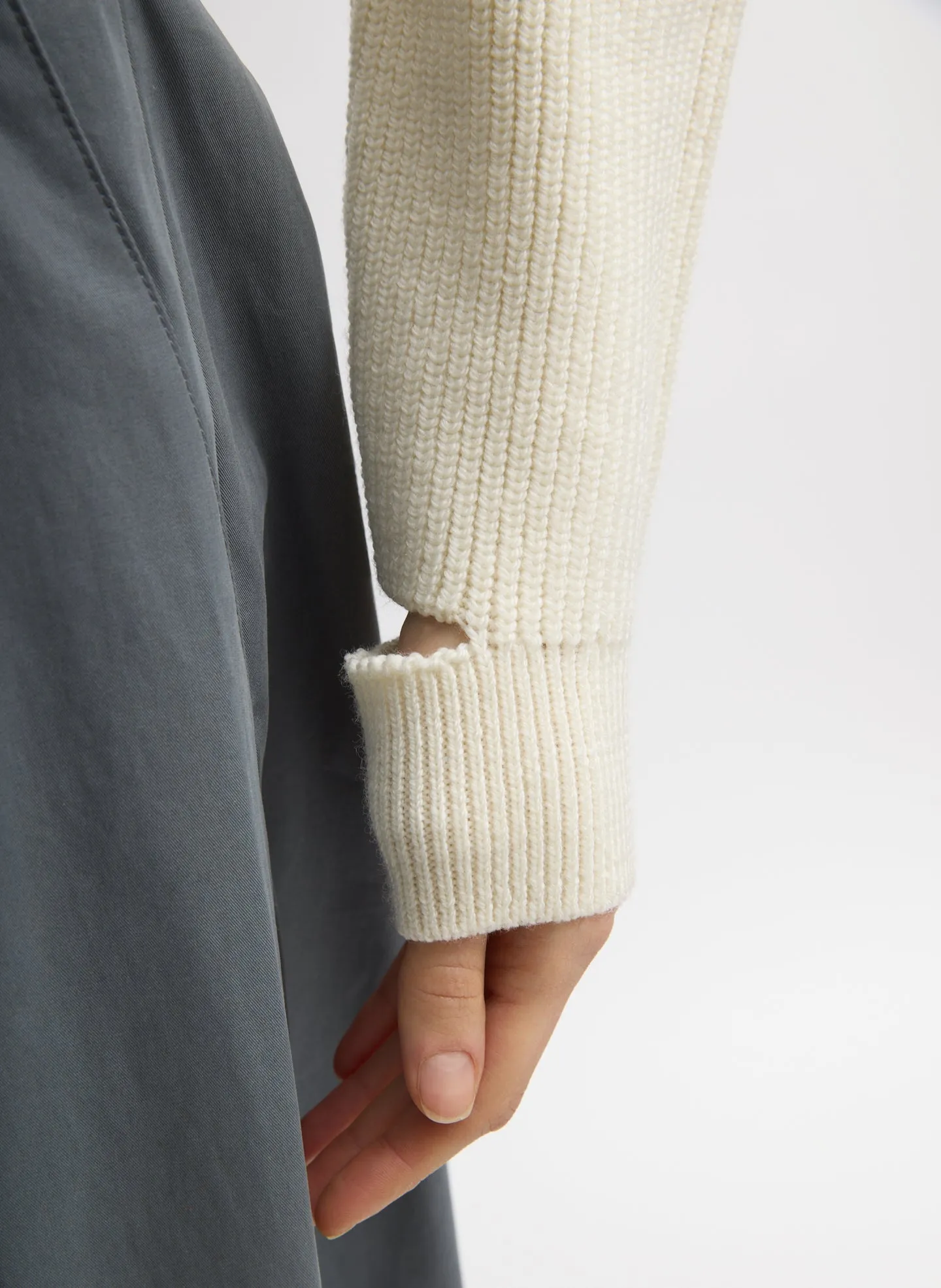 Cardigan Stitch Wool Shrunken Crewneck Pullover sold by Tibi product image thumbnail 5
