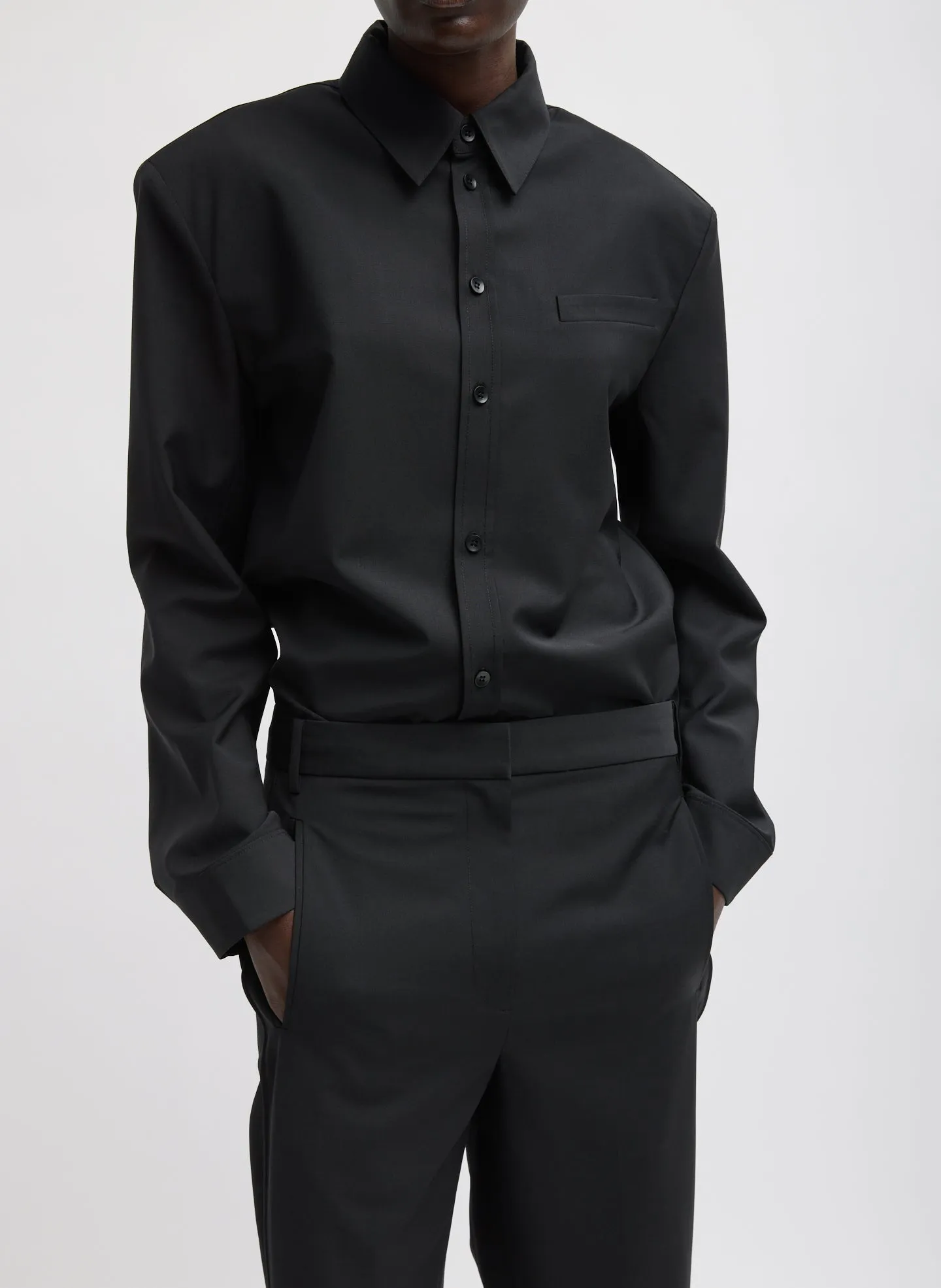 Recycled Tropical Wool Detached Shirt sold by Tibi