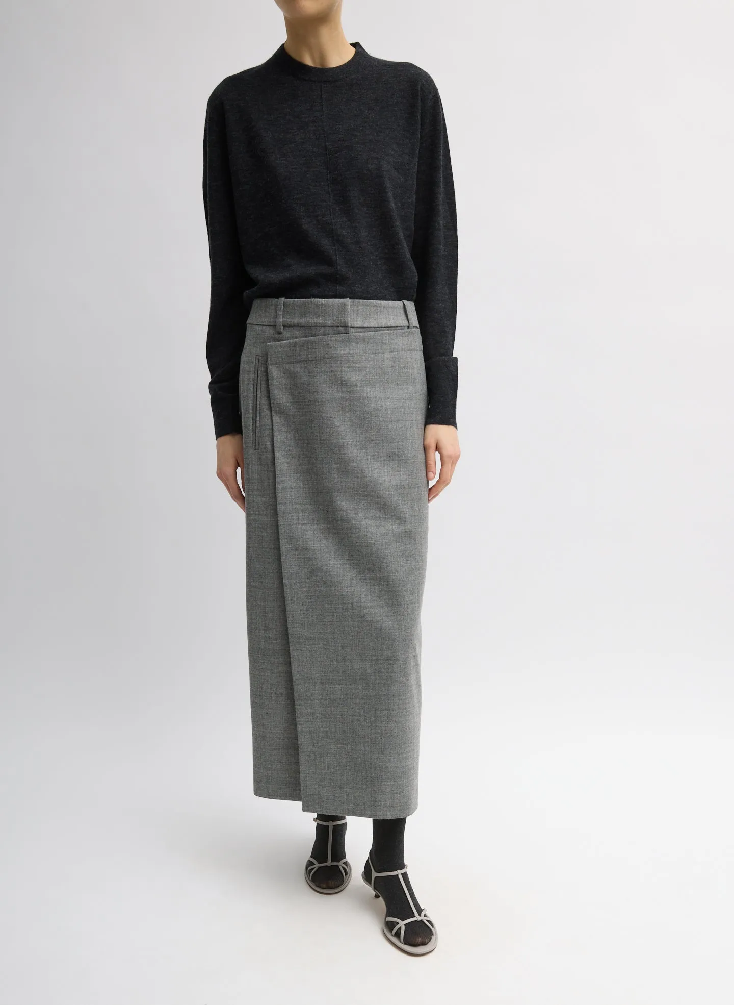 Techy Bonded Wool Wrap Maxi Skirt sold by Tibi product image thumbnail 2