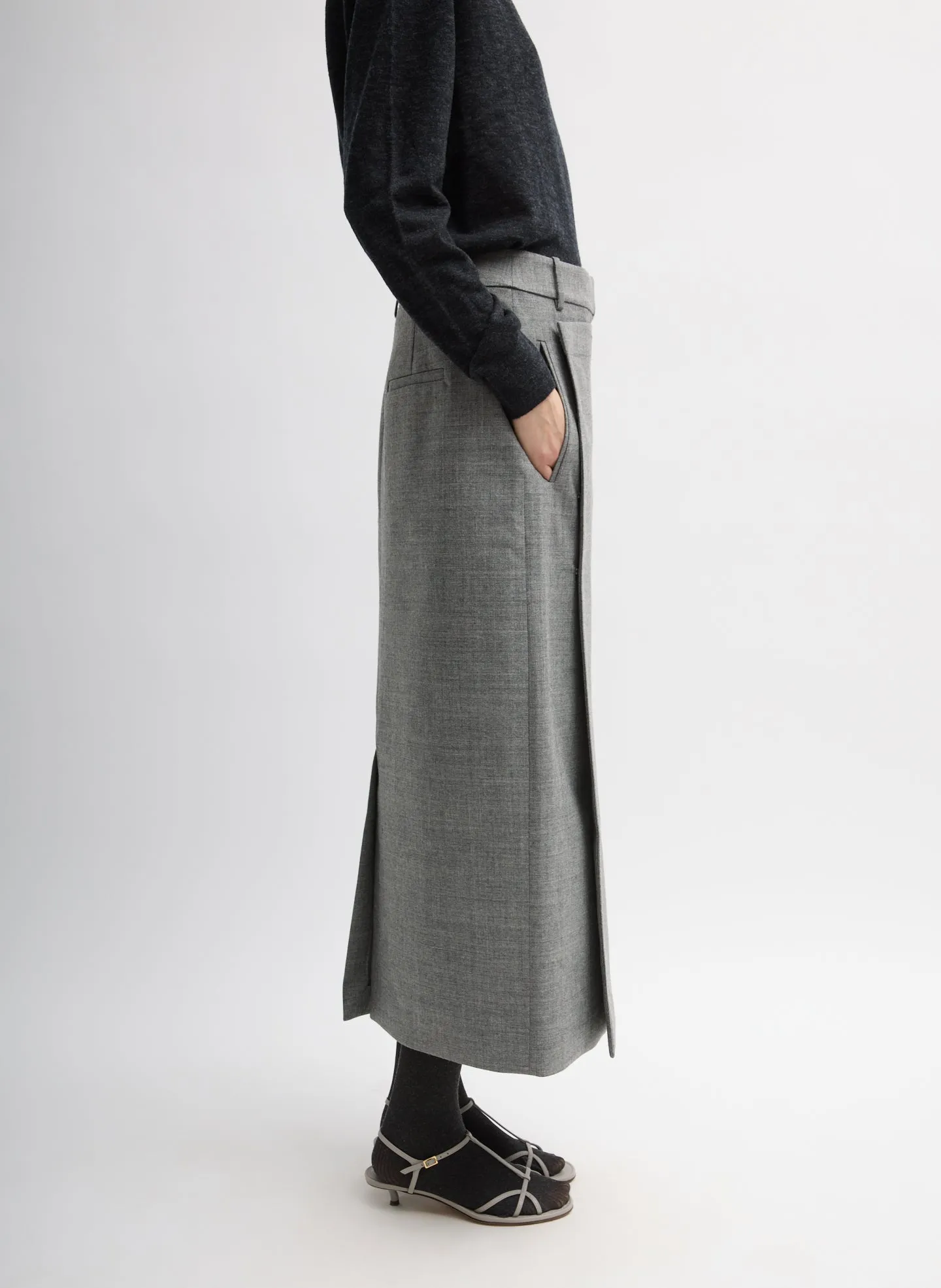 Techy Bonded Wool Wrap Maxi Skirt sold by Tibi product image thumbnail 4