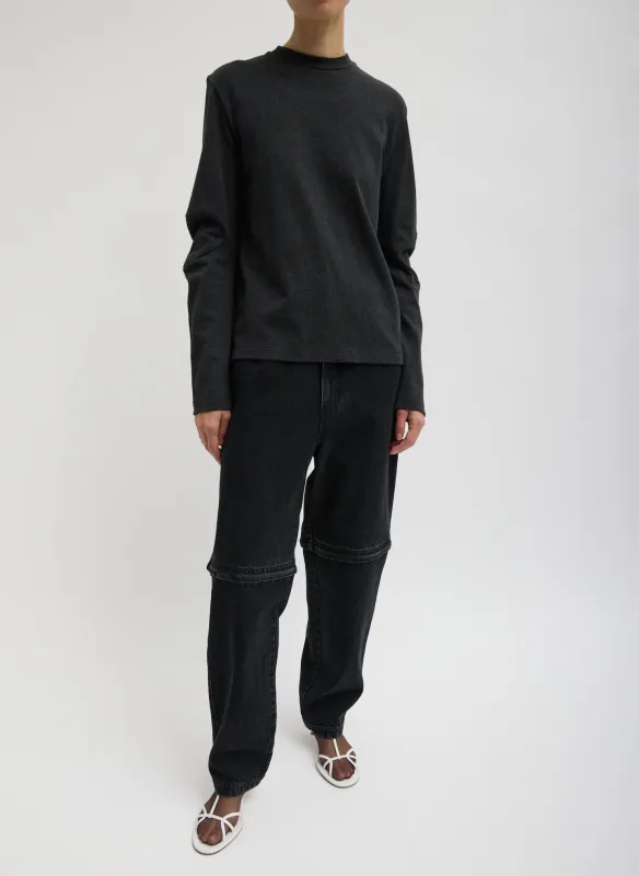 Black Denim Lars Convertible Zip Jean sold by Tibi