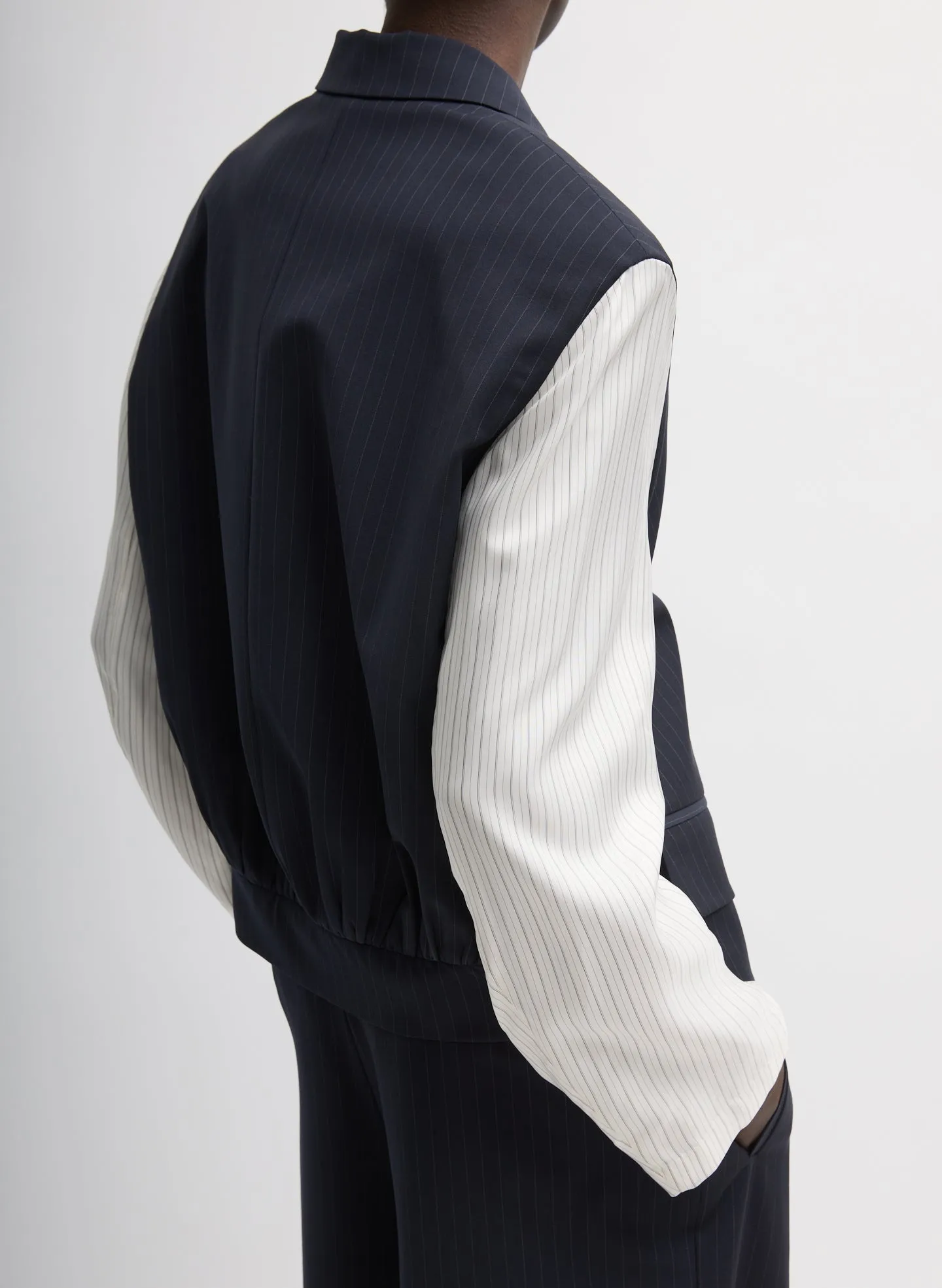 Mier Pinstripe Blazer With Combo Sleeves sold by Tibi product image thumbnail 4