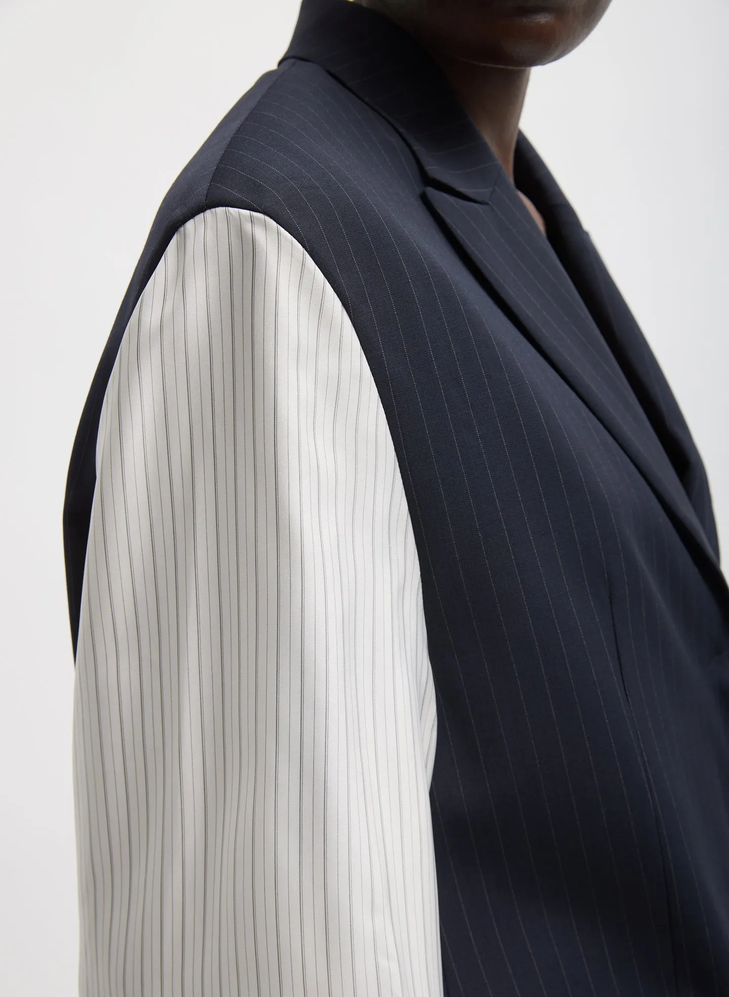 Mier Pinstripe Blazer With Combo Sleeves sold by Tibi product image thumbnail 5