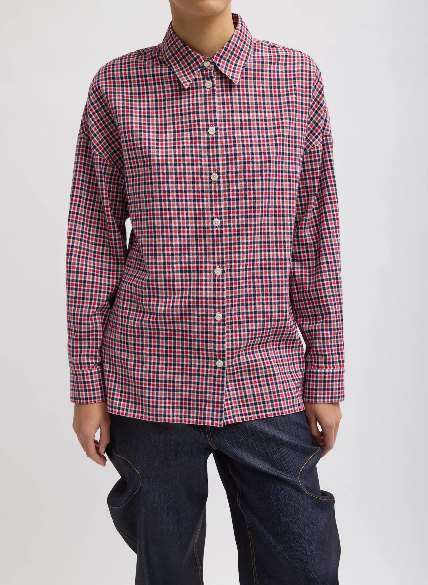 Flannel Menswear Shirting Oversized Shirt sold by Tibi