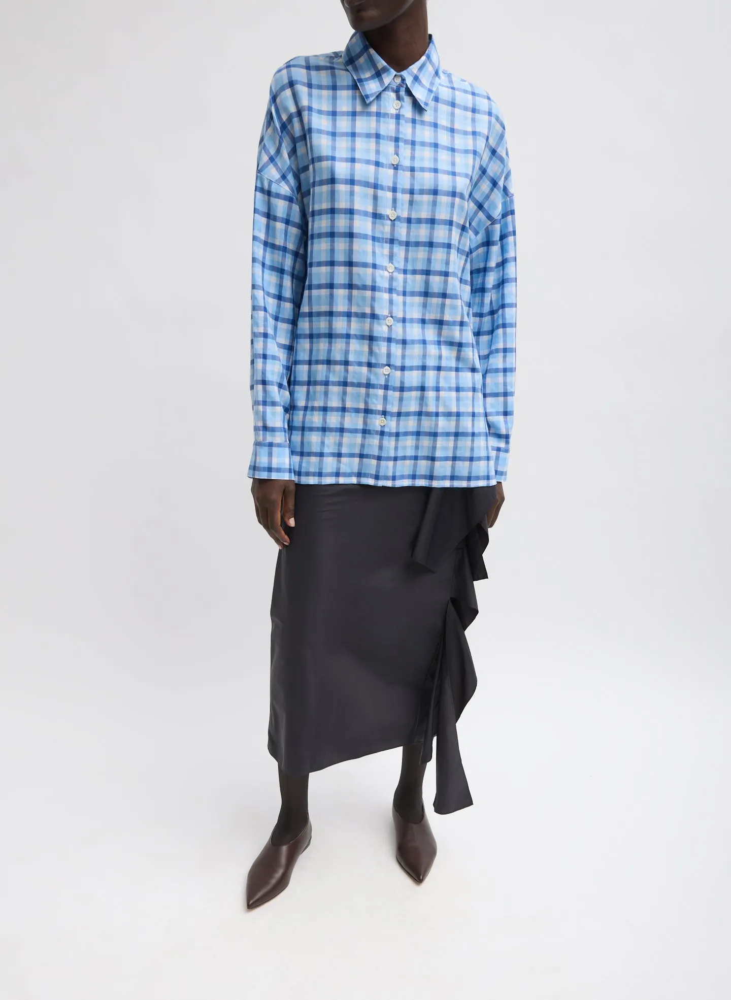 Otis Check Oversized Shirt sold by Tibi product image thumbnail 5