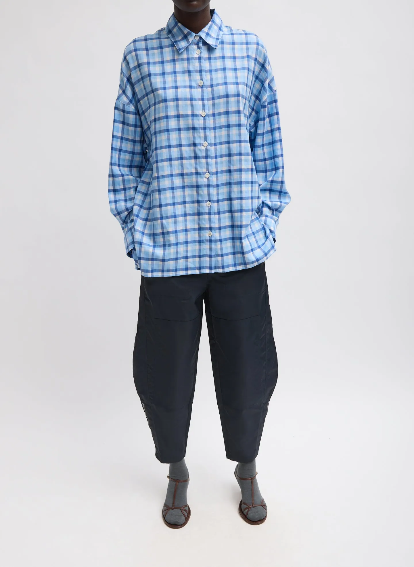 Otis Check Oversized Shirt sold by Tibi product image thumbnail 4