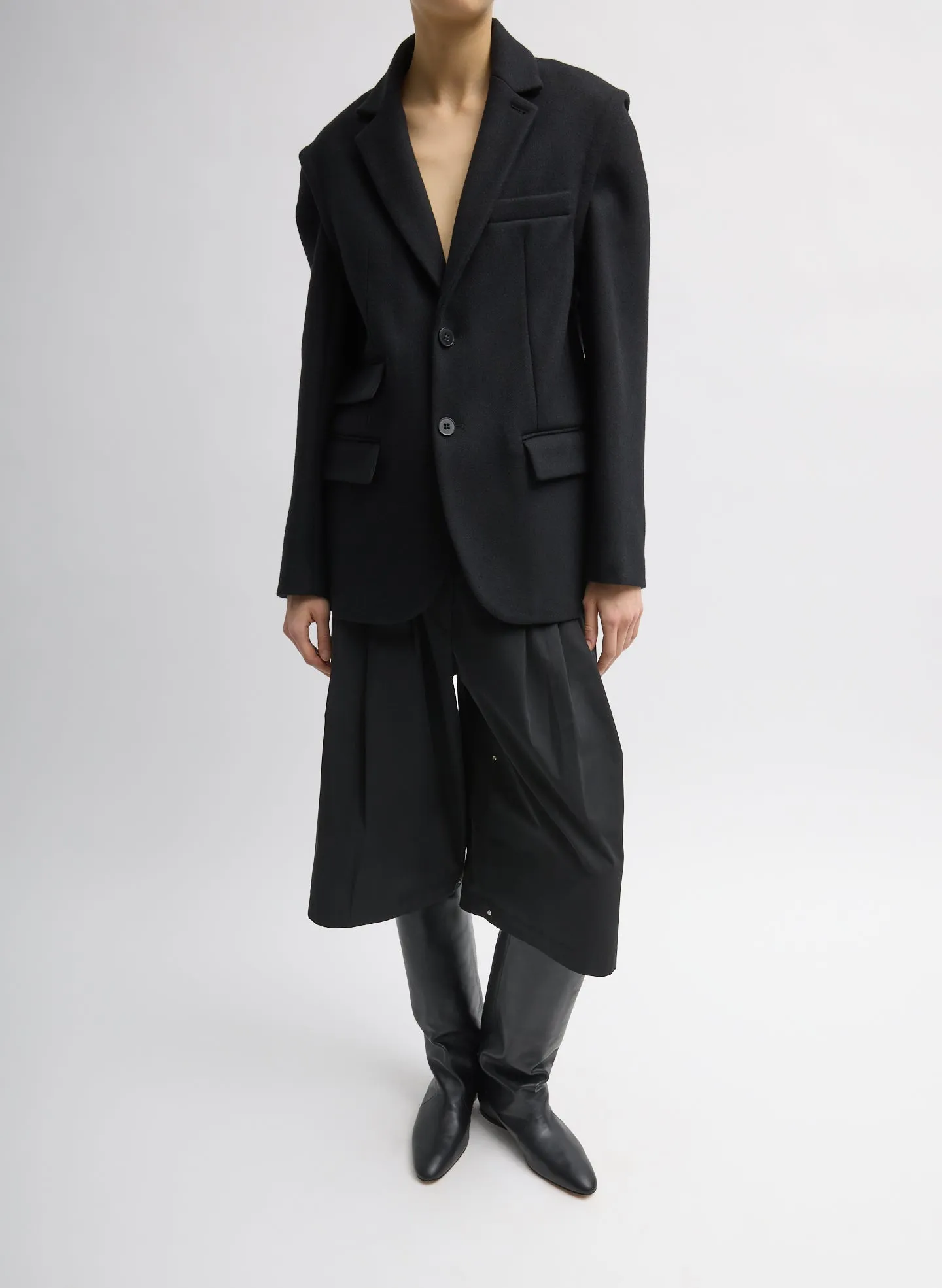 Bonded Recycled Felted Wool Convertible Blazer sold by Tibi