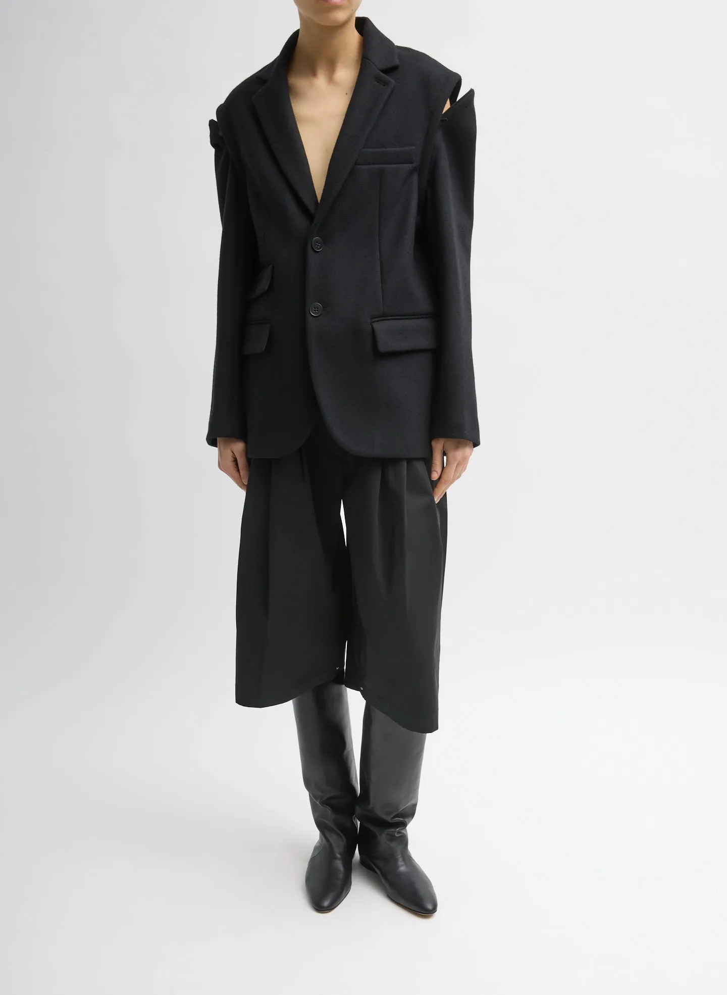 Bonded Recycled Felted Wool Convertible Blazer sold by Tibi product image thumbnail 4