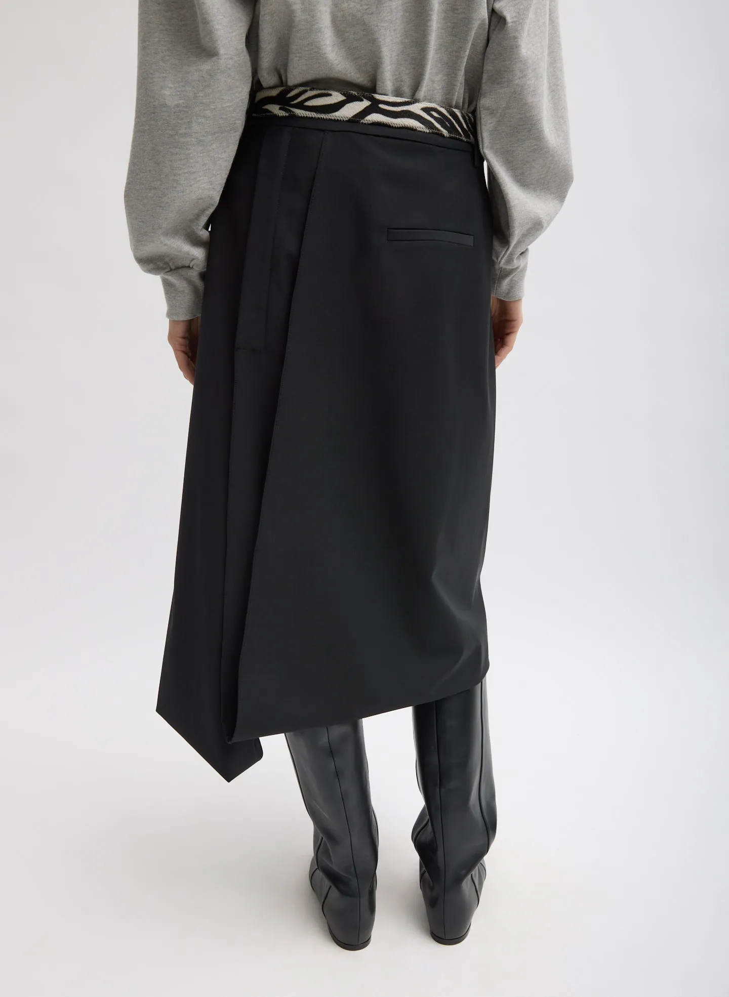 Recycled Tropical Wool Pliée Skirt sold by Tibi product image thumbnail 3