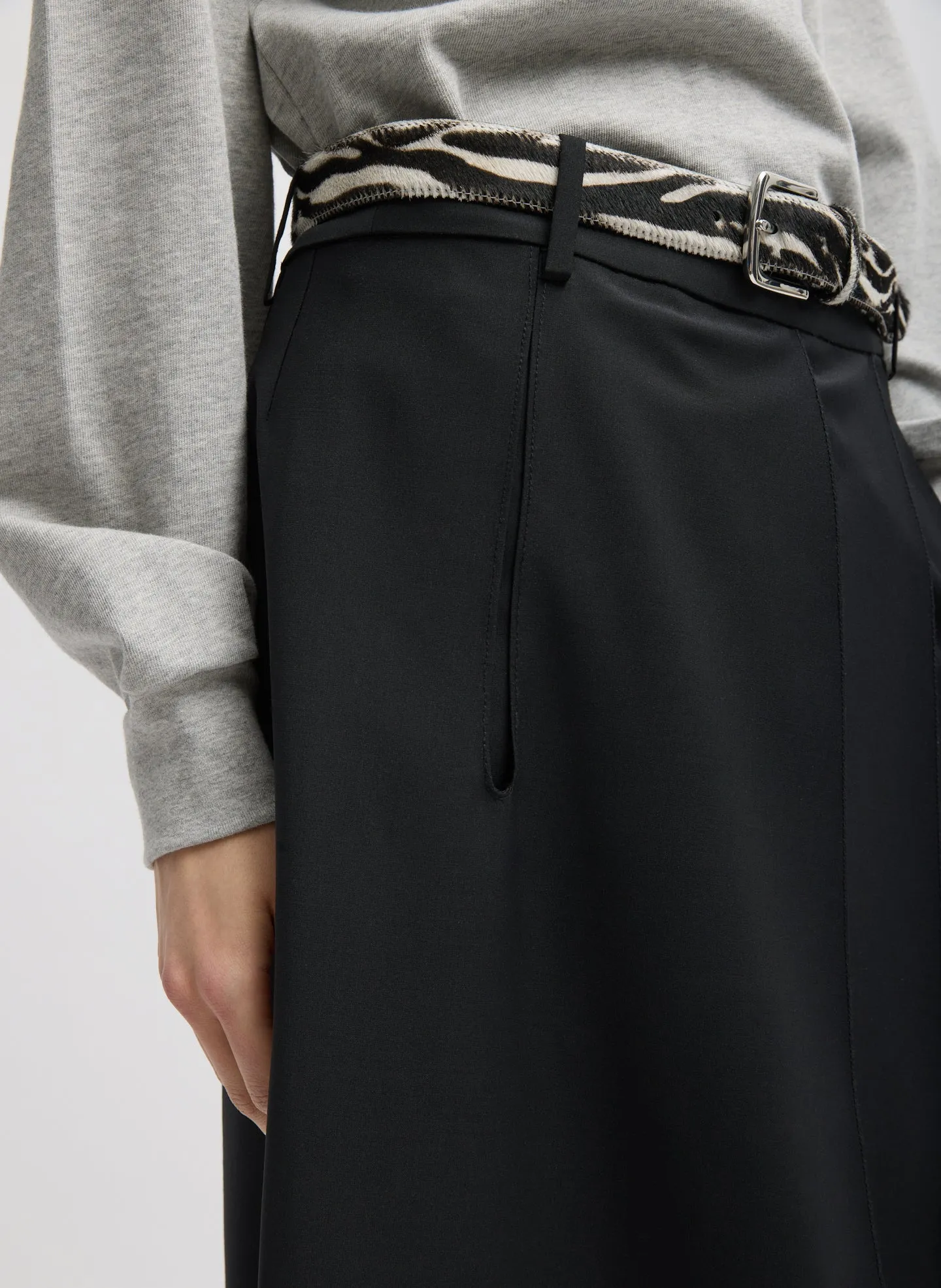 Recycled Tropical Wool Pliée Skirt sold by Tibi product image thumbnail 4