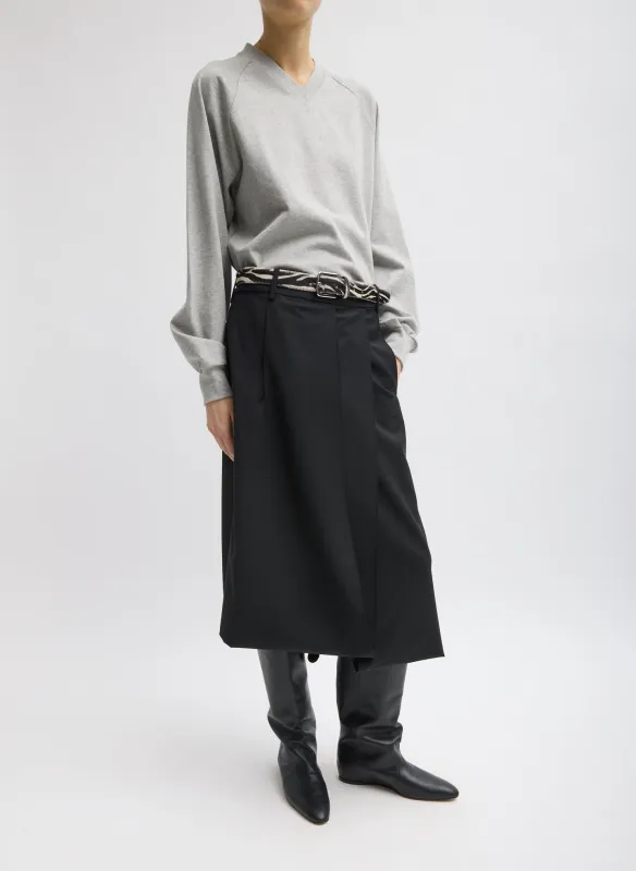 Recycled Tropical Wool Pliée Skirt sold by Tibi