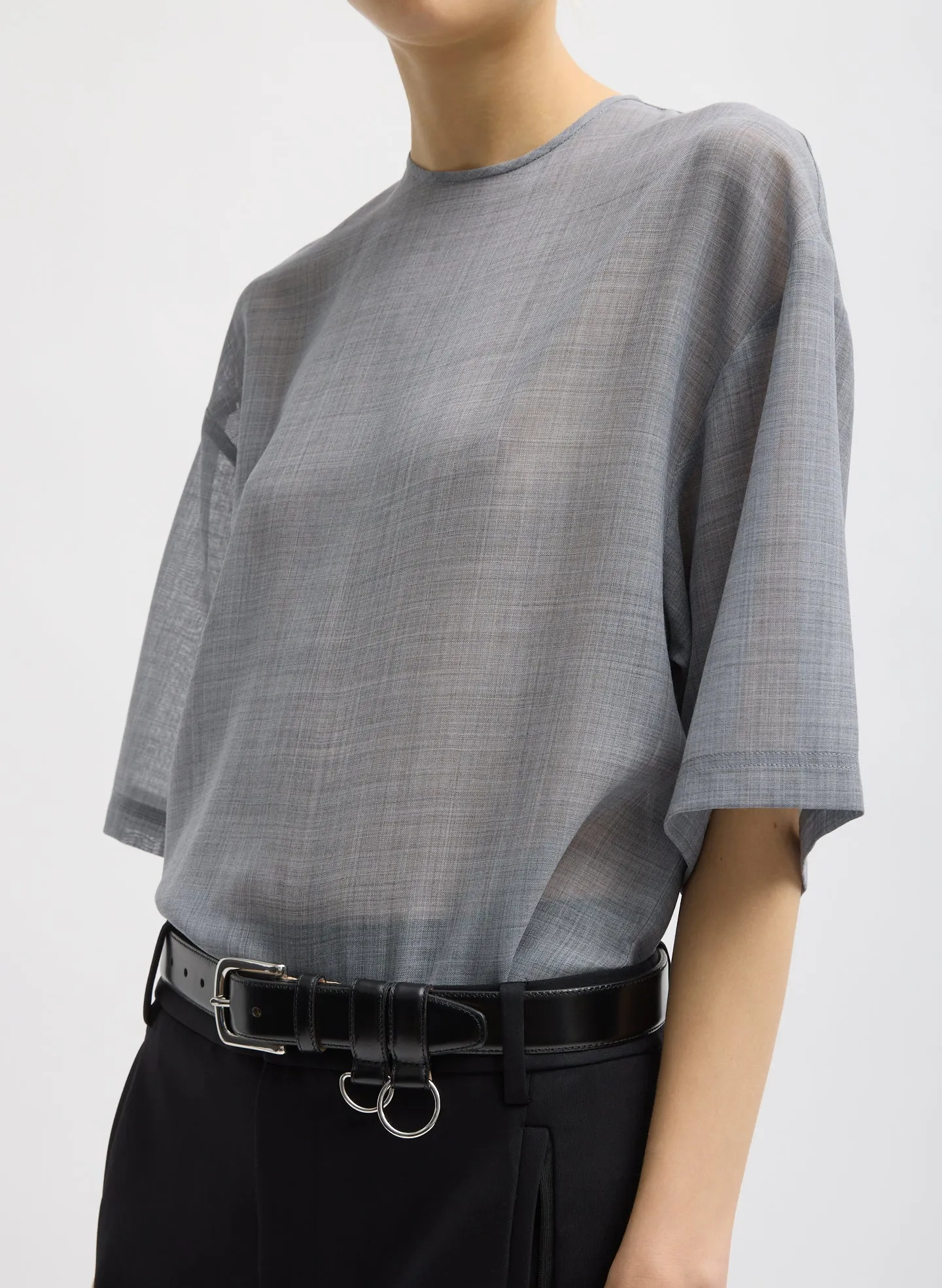Sheer Wool Gauze Easy T-Shirt sold by Tibi product image thumbnail 3