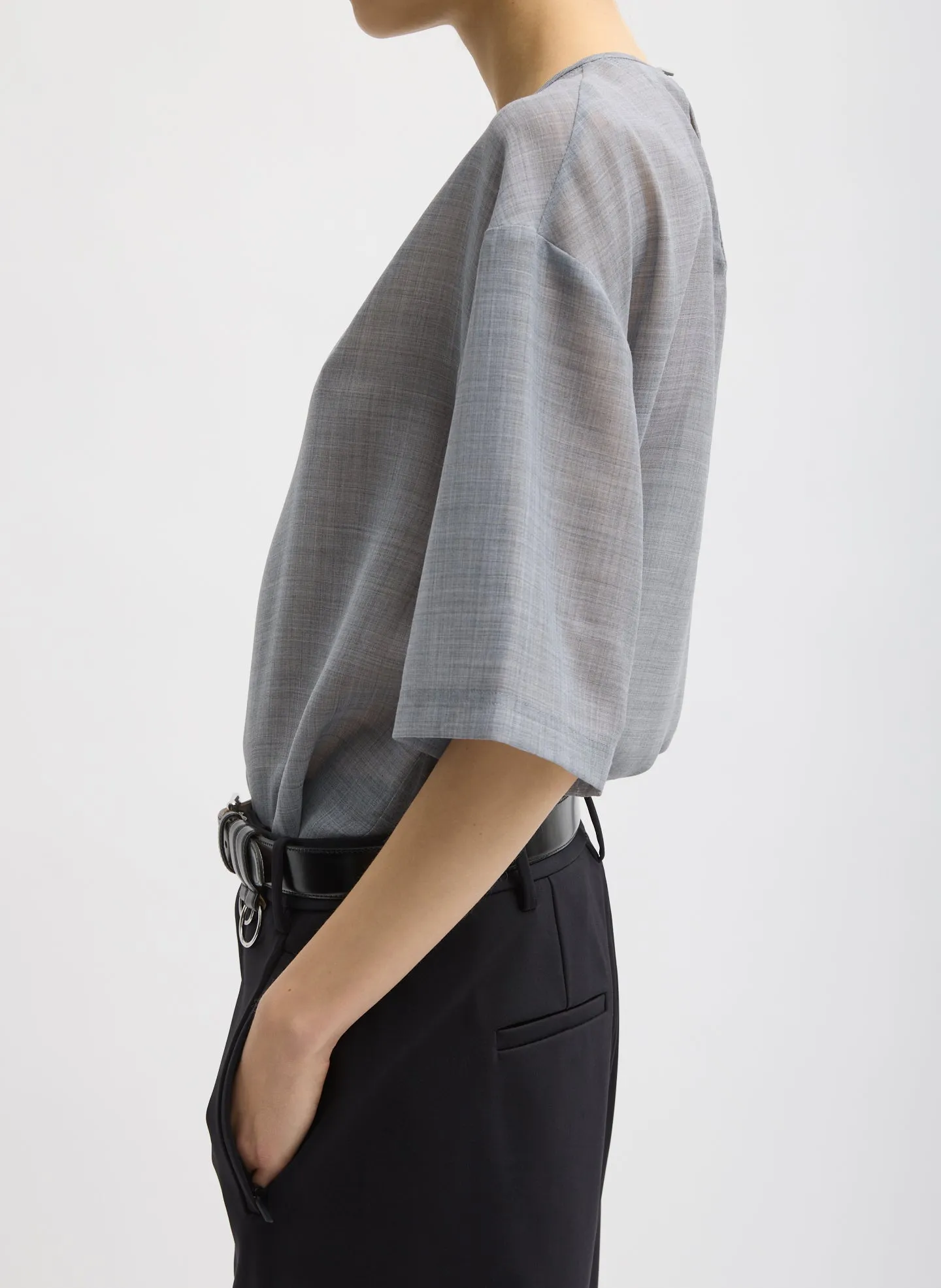 Sheer Wool Gauze Easy T-Shirt sold by Tibi product image thumbnail 4