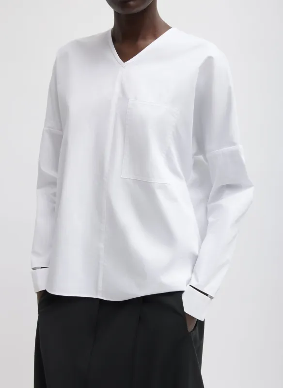 Eco Poplin V-Neck Dolman Top sold by Tibi