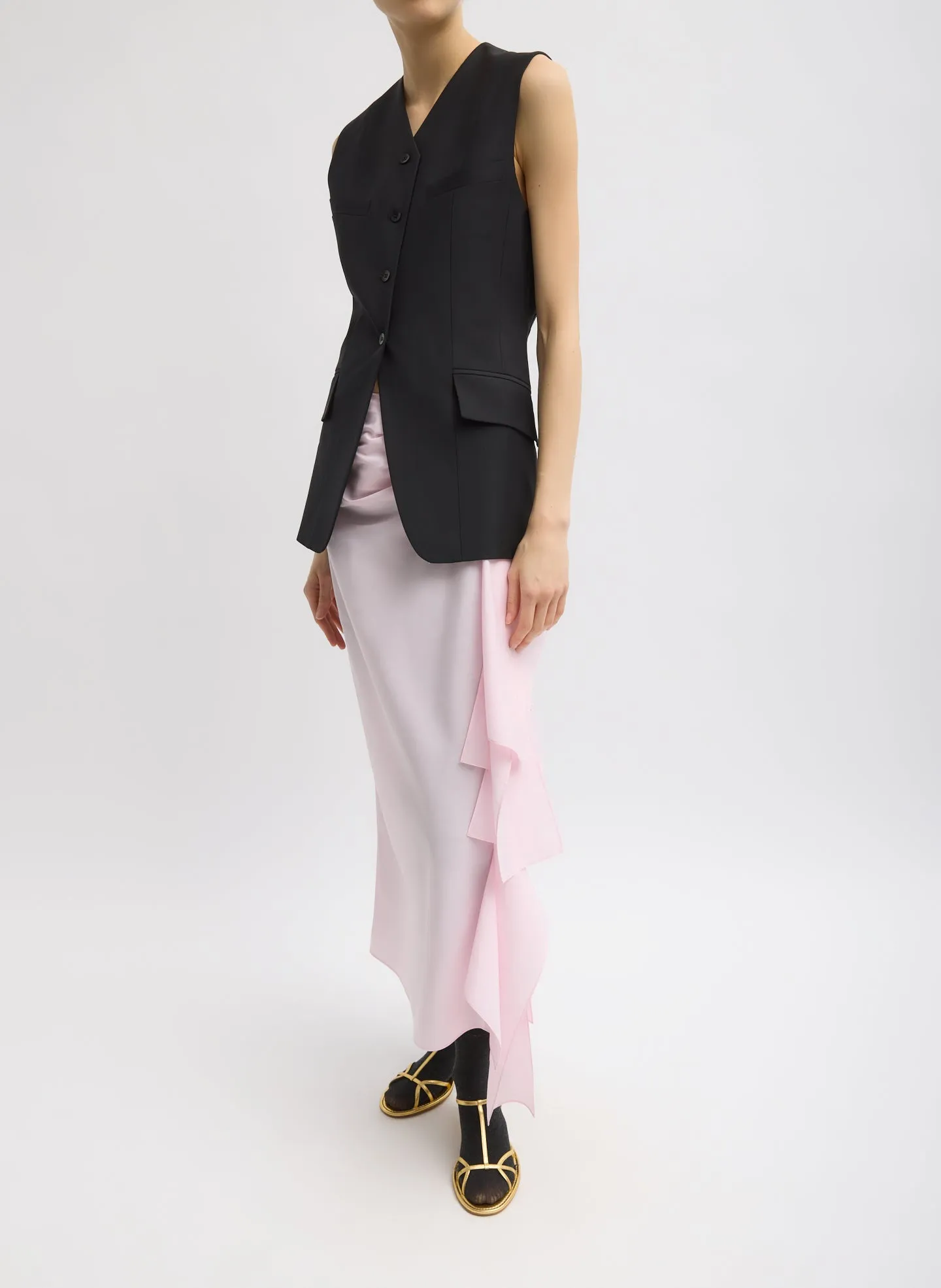 Recycled Tropical Wool Vest With Blousant Back sold by Tibi product image thumbnail 3