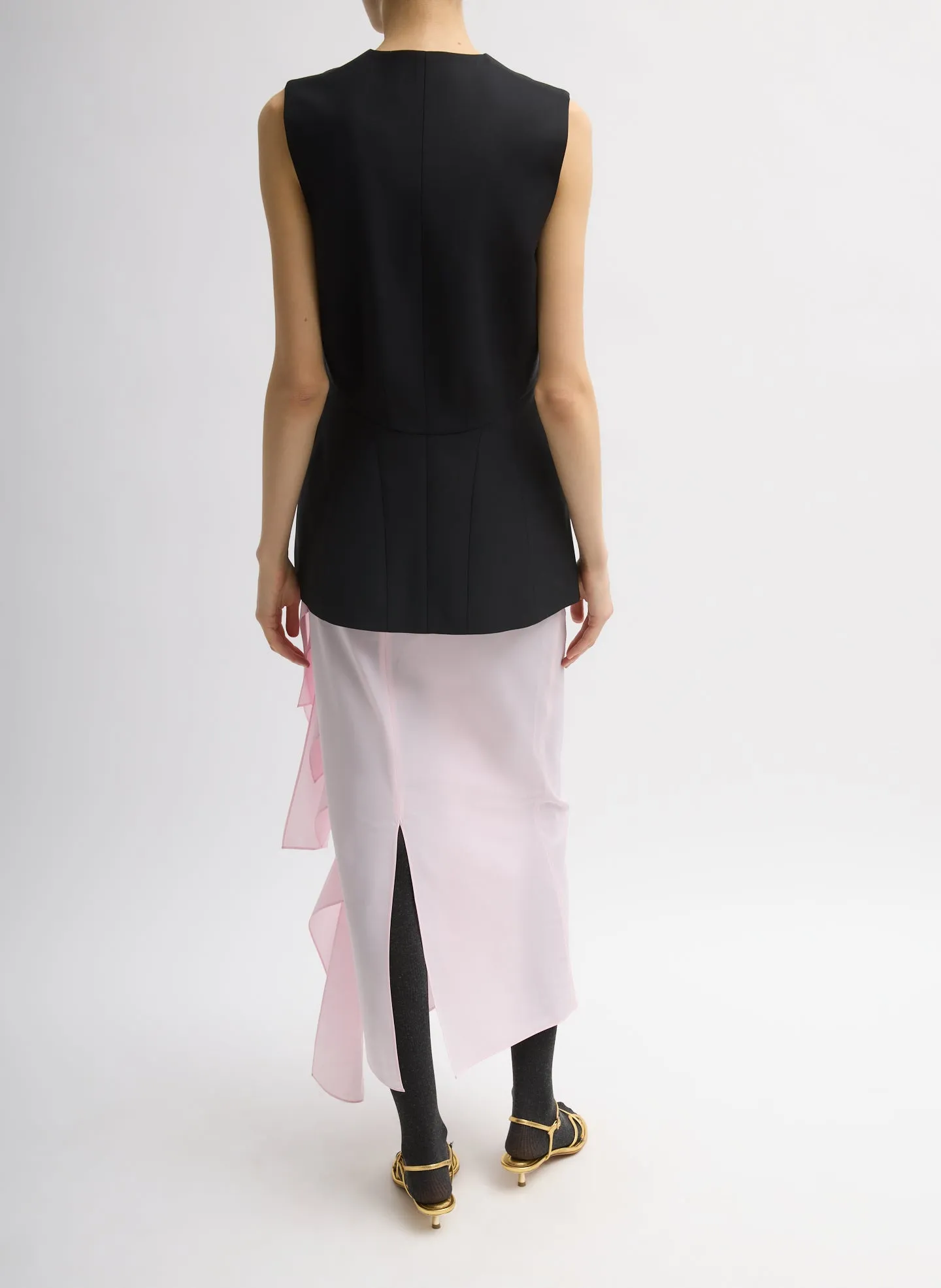 Recycled Tropical Wool Vest With Blousant Back sold by Tibi product image thumbnail 4