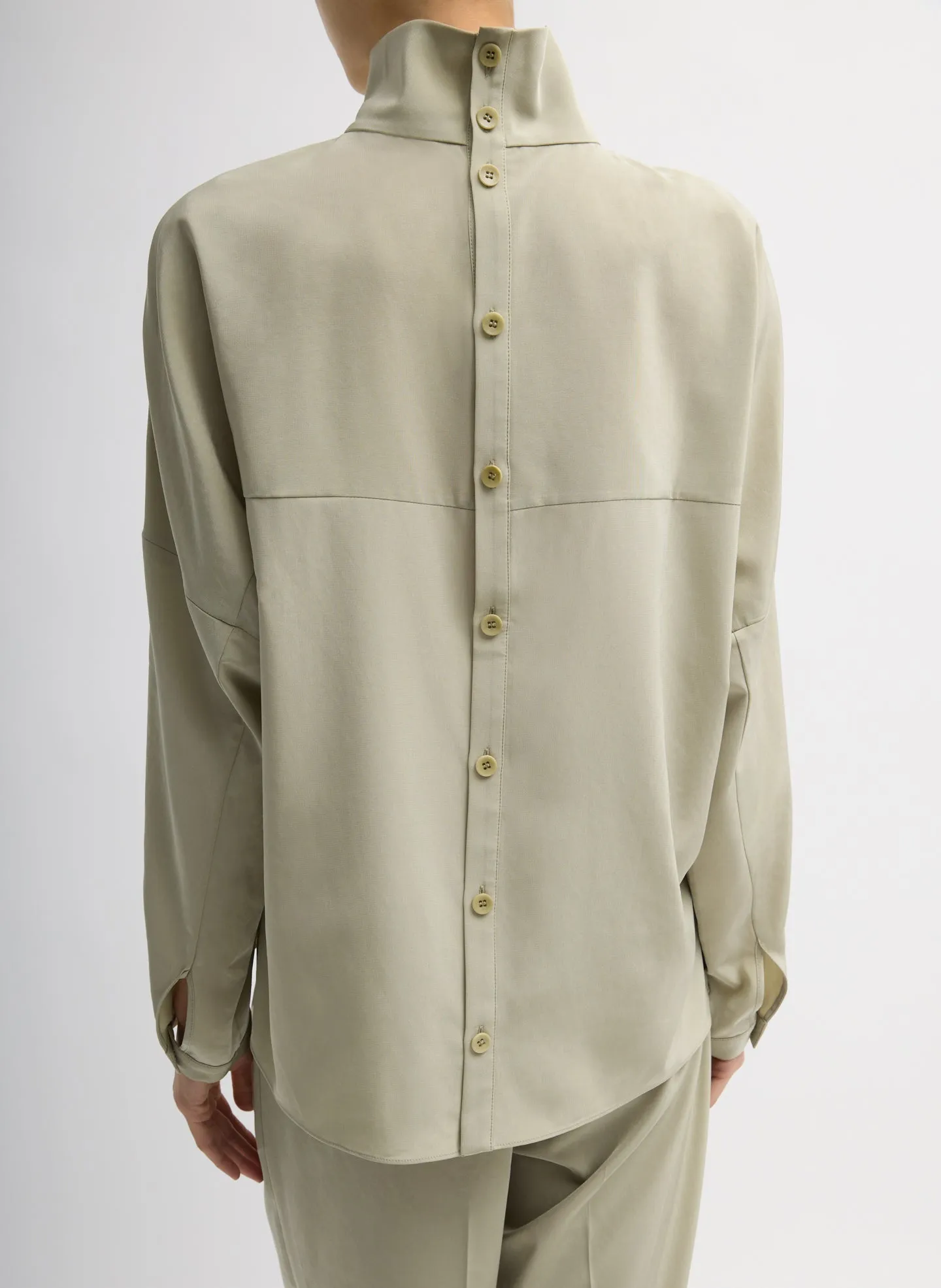 Relaxed Suiting Funnel Neck Dolman Sleeve Top sold by Tibi product image thumbnail 3