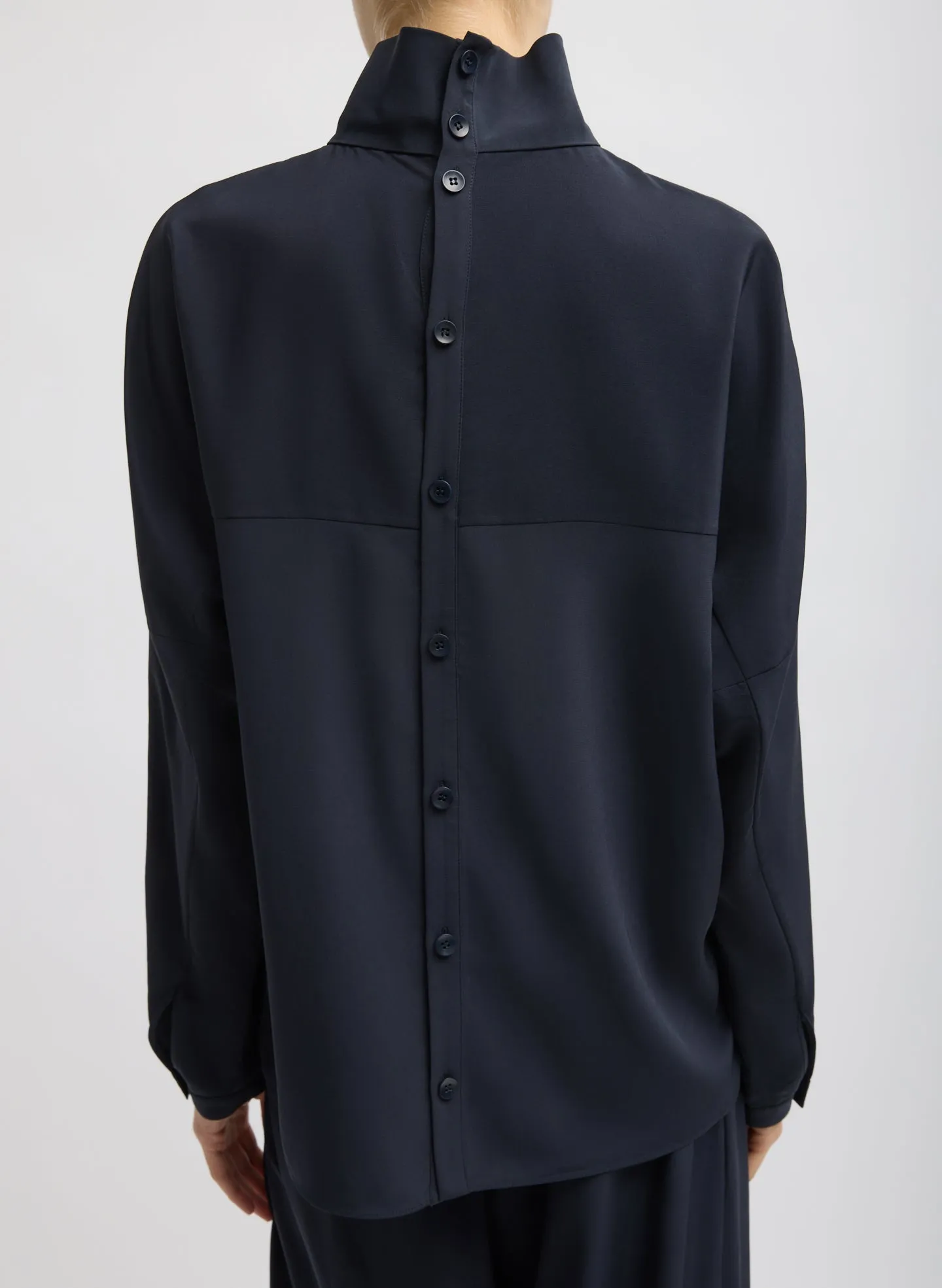Relaxed Suiting Funnel Neck Dolman Sleeve Top sold by Tibi product image thumbnail 2