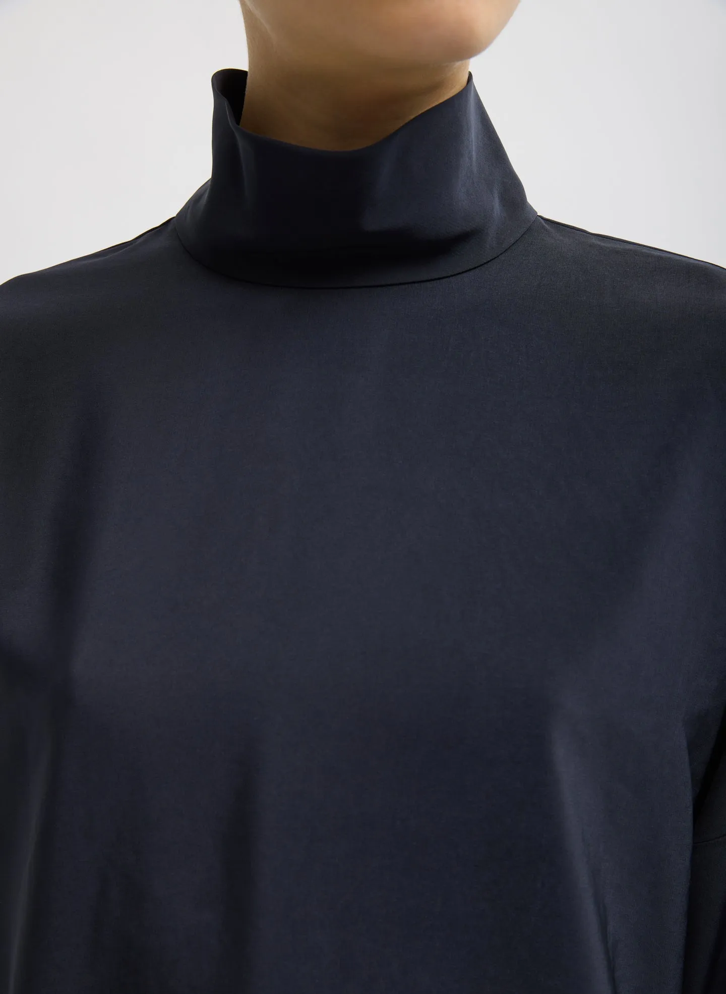 Relaxed Suiting Funnel Neck Dolman Sleeve Top sold by Tibi product image thumbnail 3