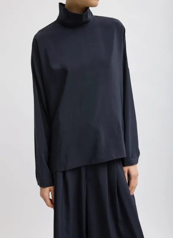 Relaxed Suiting Funnel Neck Dolman Sleeve Top made by Tibi