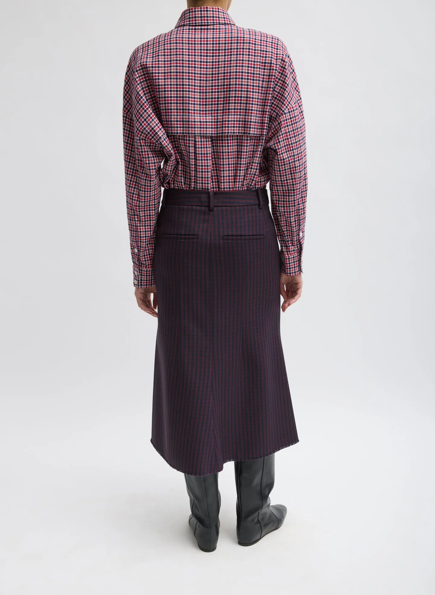 Jules Wool Gingham Sculpted Silke Skirt sold by Tibi product image thumbnail 4