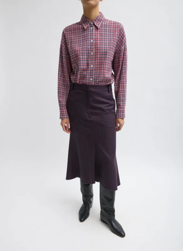 Jules Wool Gingham Sculpted Silke Skirt made by Tibi