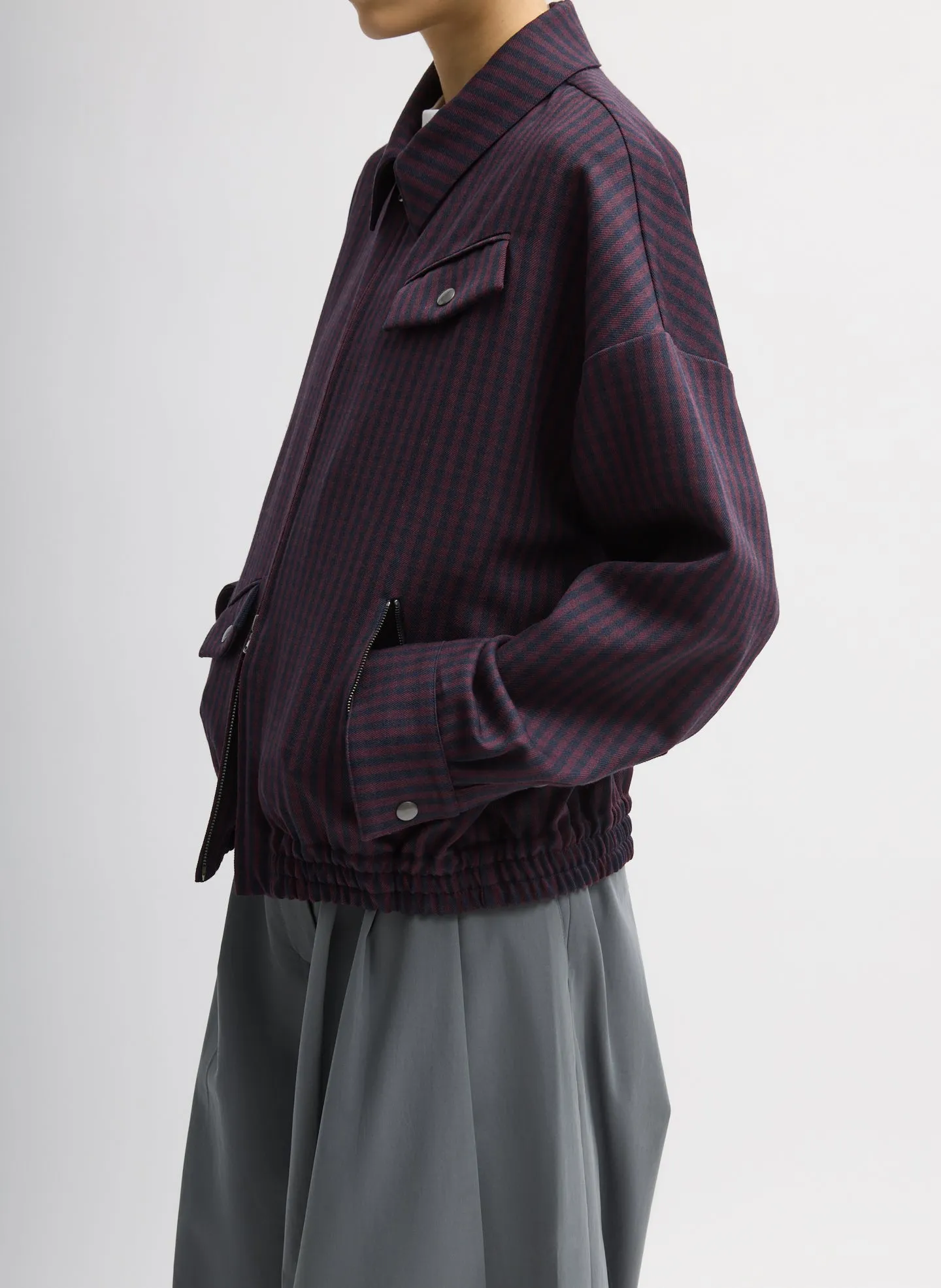 Jules Wool Gingham Bomber Jacket sold by Tibi product image thumbnail 3