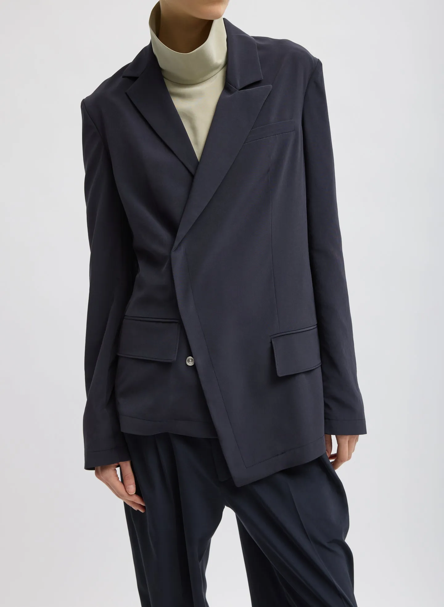 Relaxed Suiting Asymmetrical Wrap Blazer sold by Tibi