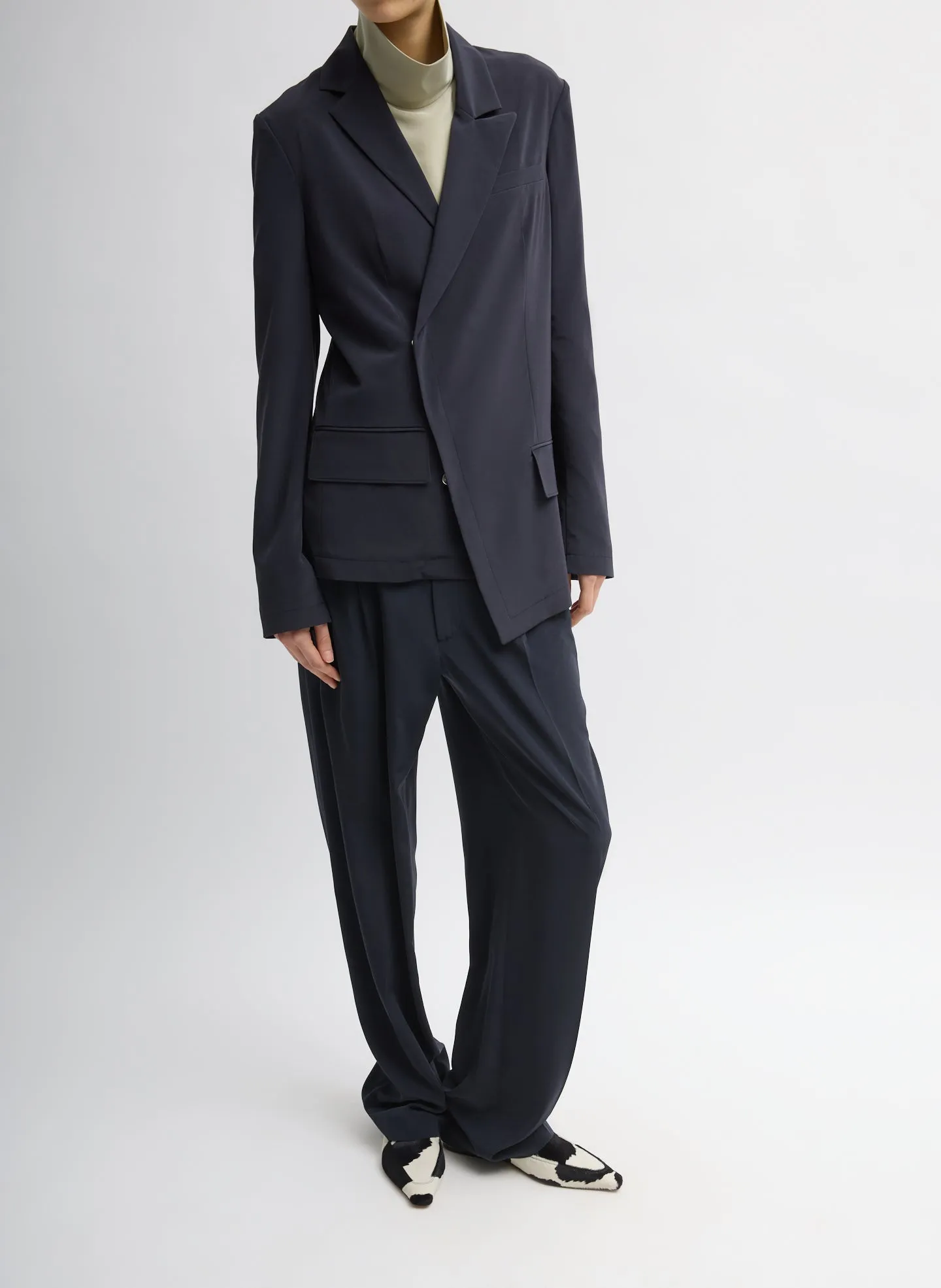 Relaxed Suiting Asymmetrical Wrap Blazer sold by Tibi product image thumbnail 3