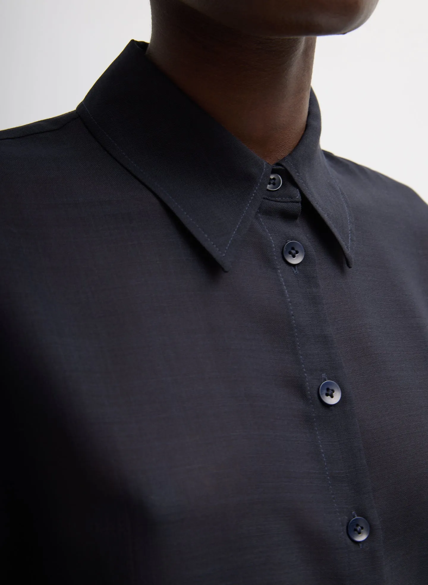 Sheer Wool Gauze Oversized Shirt sold by Tibi product image thumbnail 4