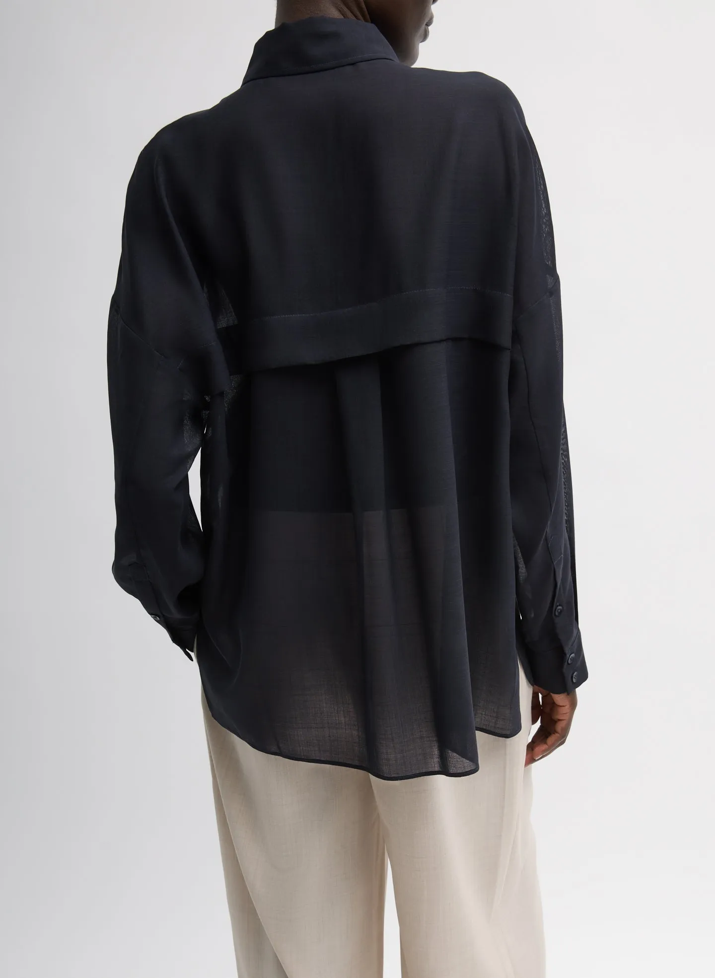 Sheer Wool Gauze Oversized Shirt sold by Tibi product image thumbnail 2