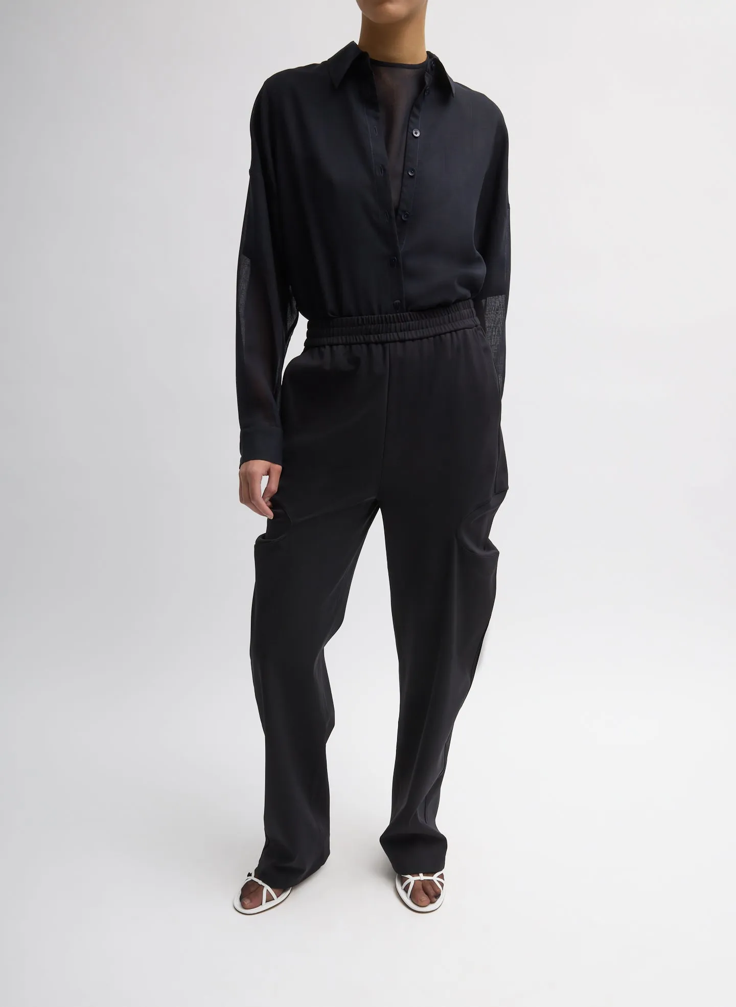 Sheer Wool Gauze Oversized Shirt sold by Tibi product image thumbnail 5